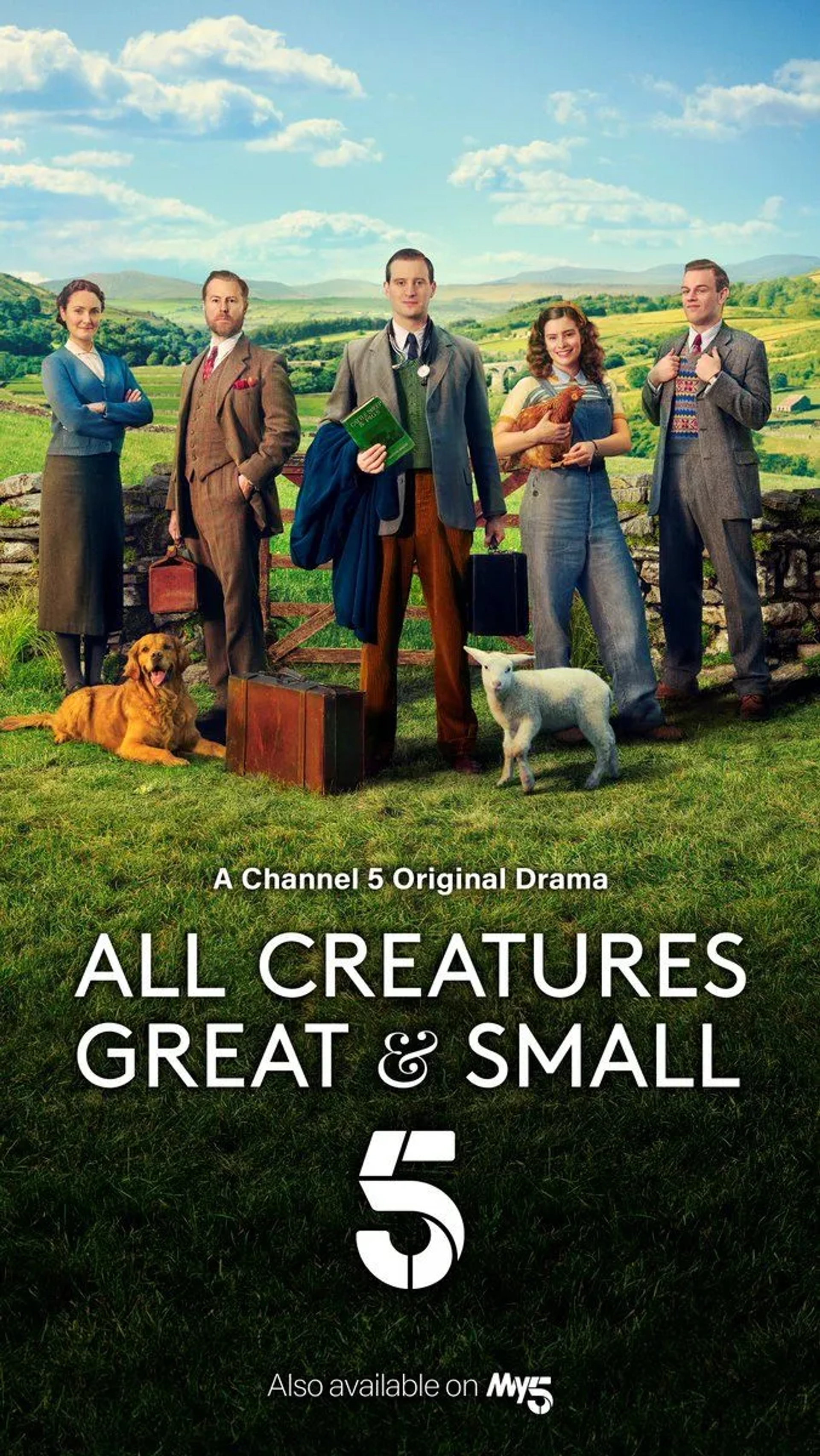 Anna Madeley, Samuel West, Nicholas Ralph, Rachel Shenton, and Callum Woodhouse in All Creatures Great and Small (2020)