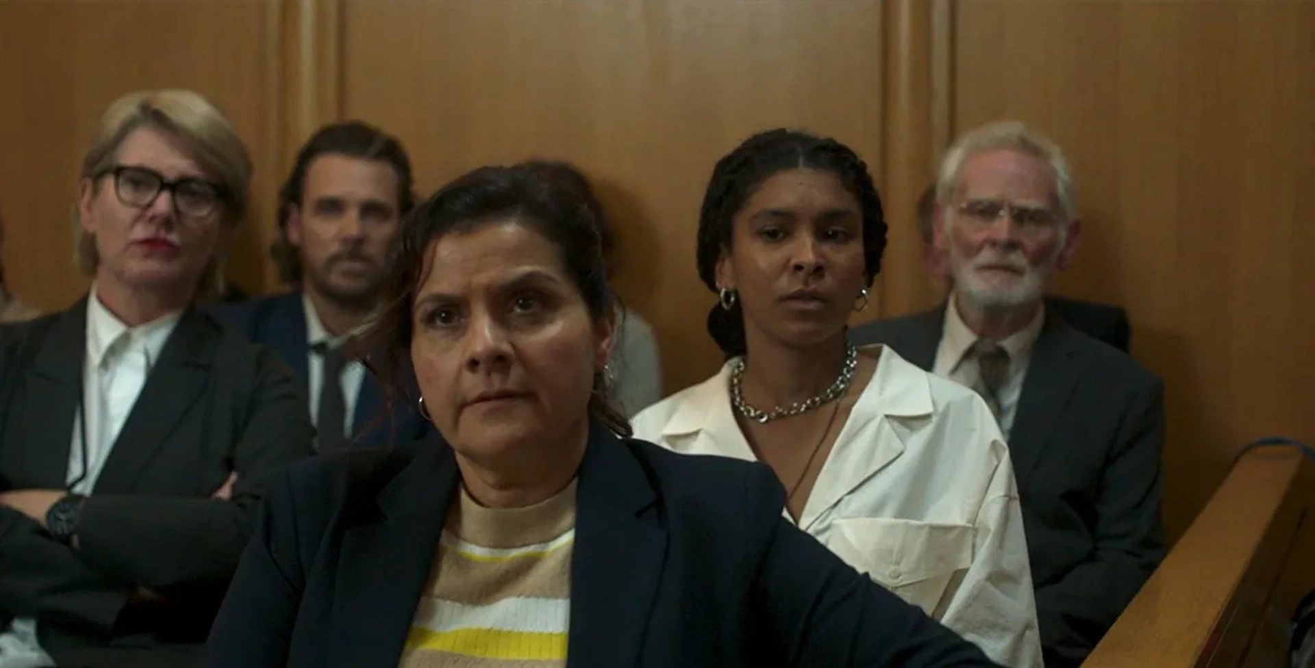 Karl Johnson, Nina Wadia, and Thalissa Teixeira in Too Close (2021)