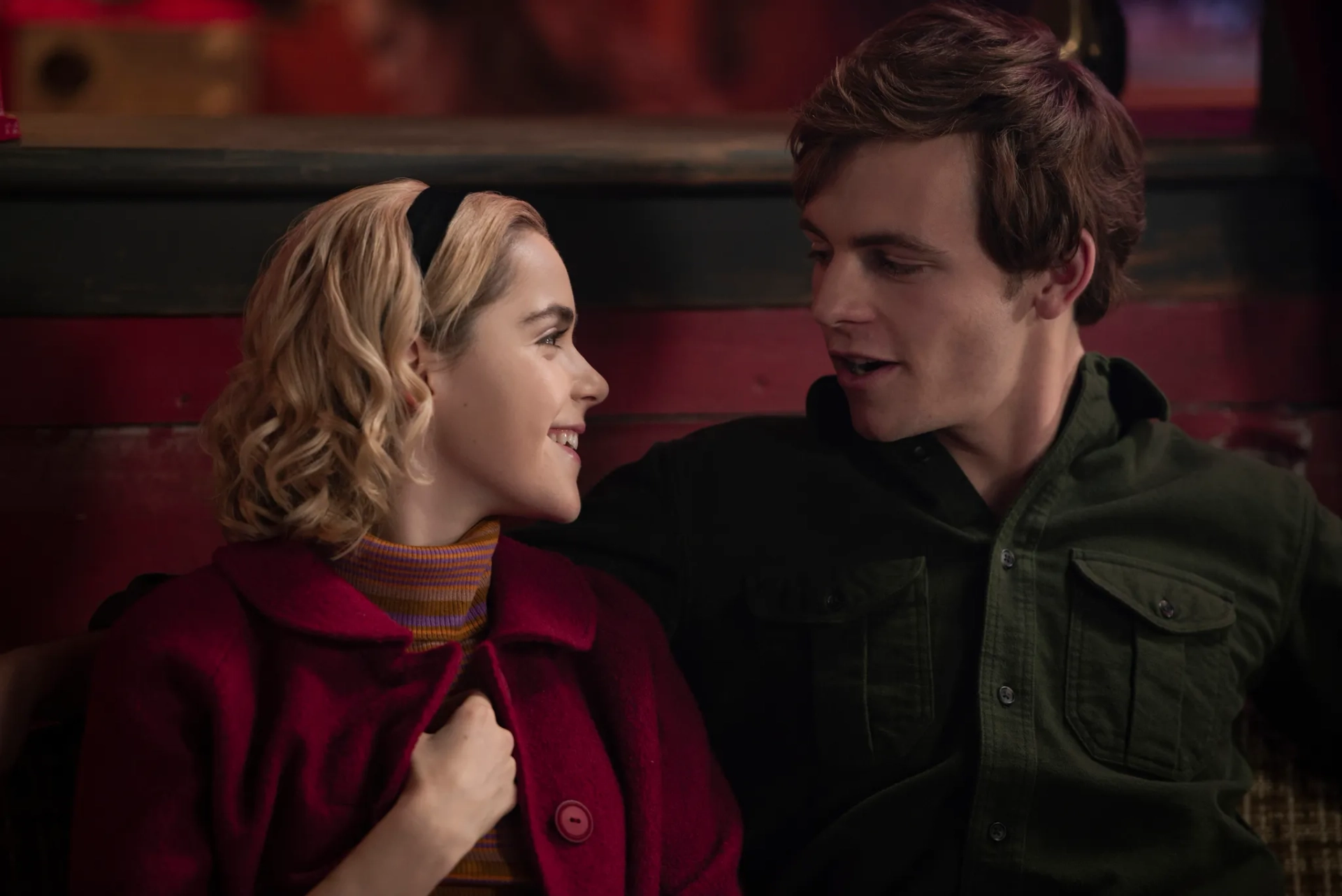 Kiernan Shipka and Ross Lynch in Chilling Adventures of Sabrina (2018)