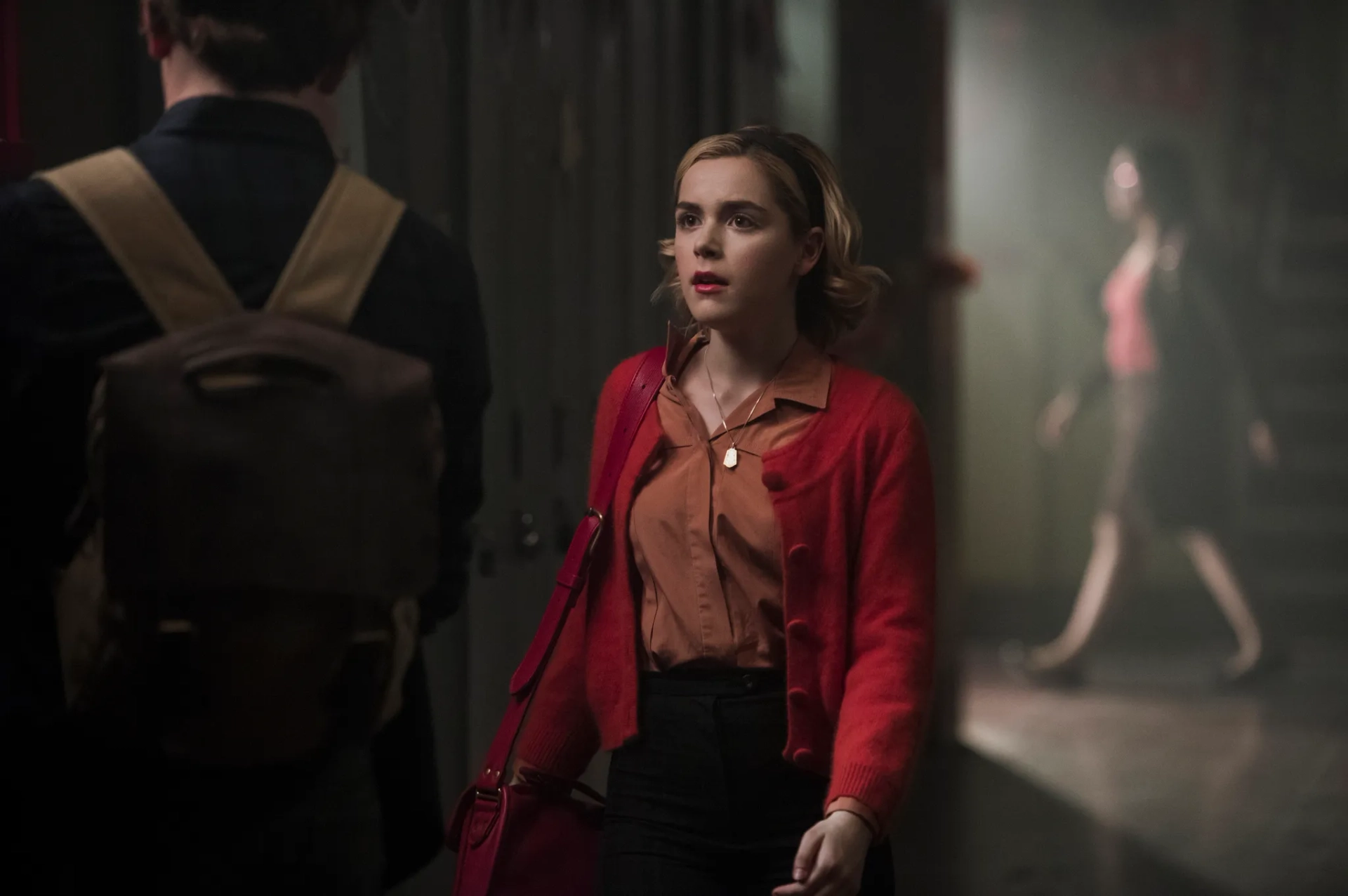 Kiernan Shipka and Ross Lynch in Chilling Adventures of Sabrina (2018)