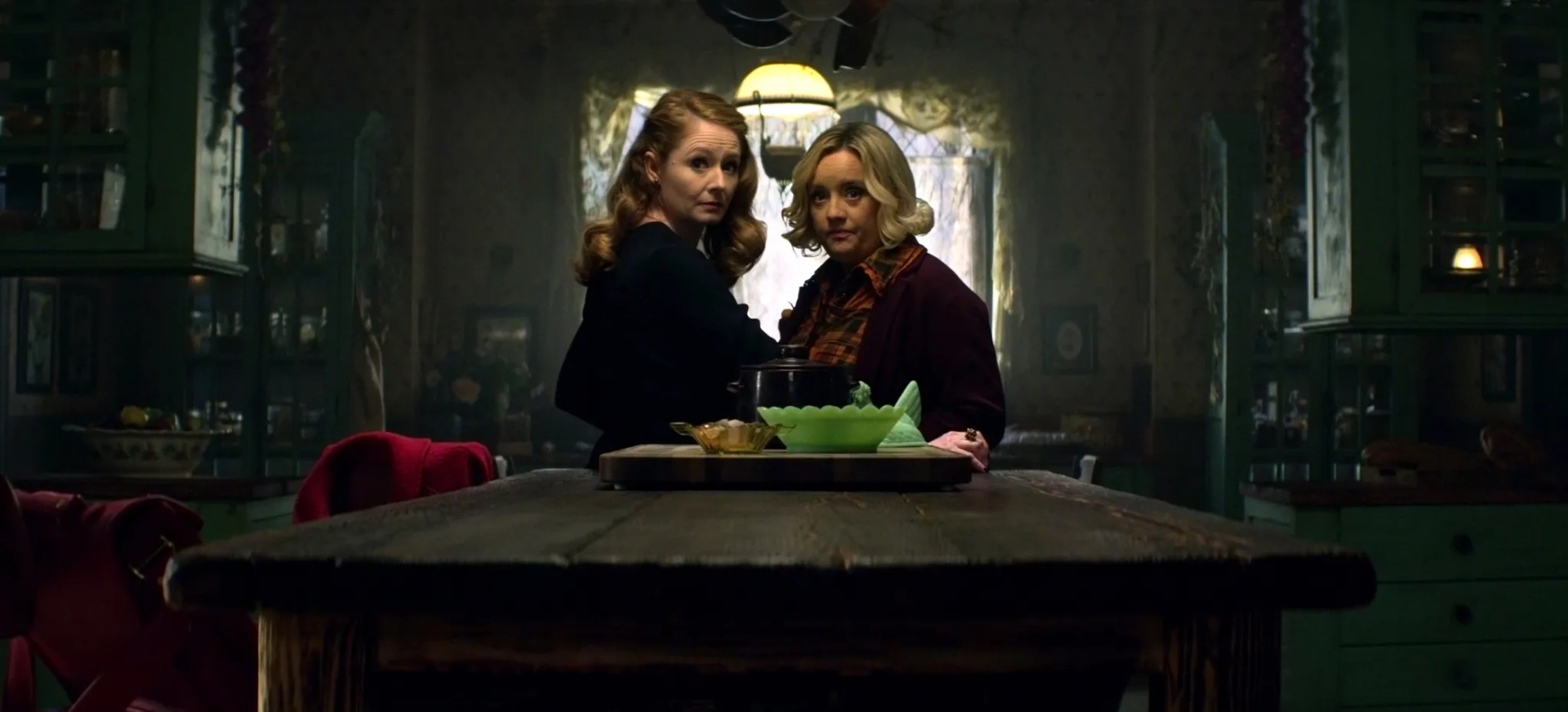 Miranda Otto and Lucy Davis in Chilling Adventures of Sabrina (2018)