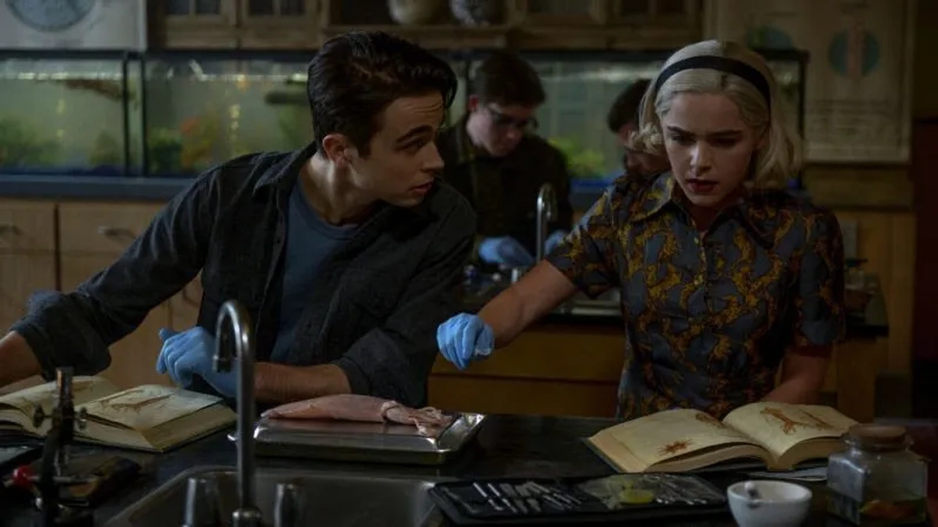 Kiernan Shipka and Ben Ahlers in Chilling Adventures of Sabrina (2018)