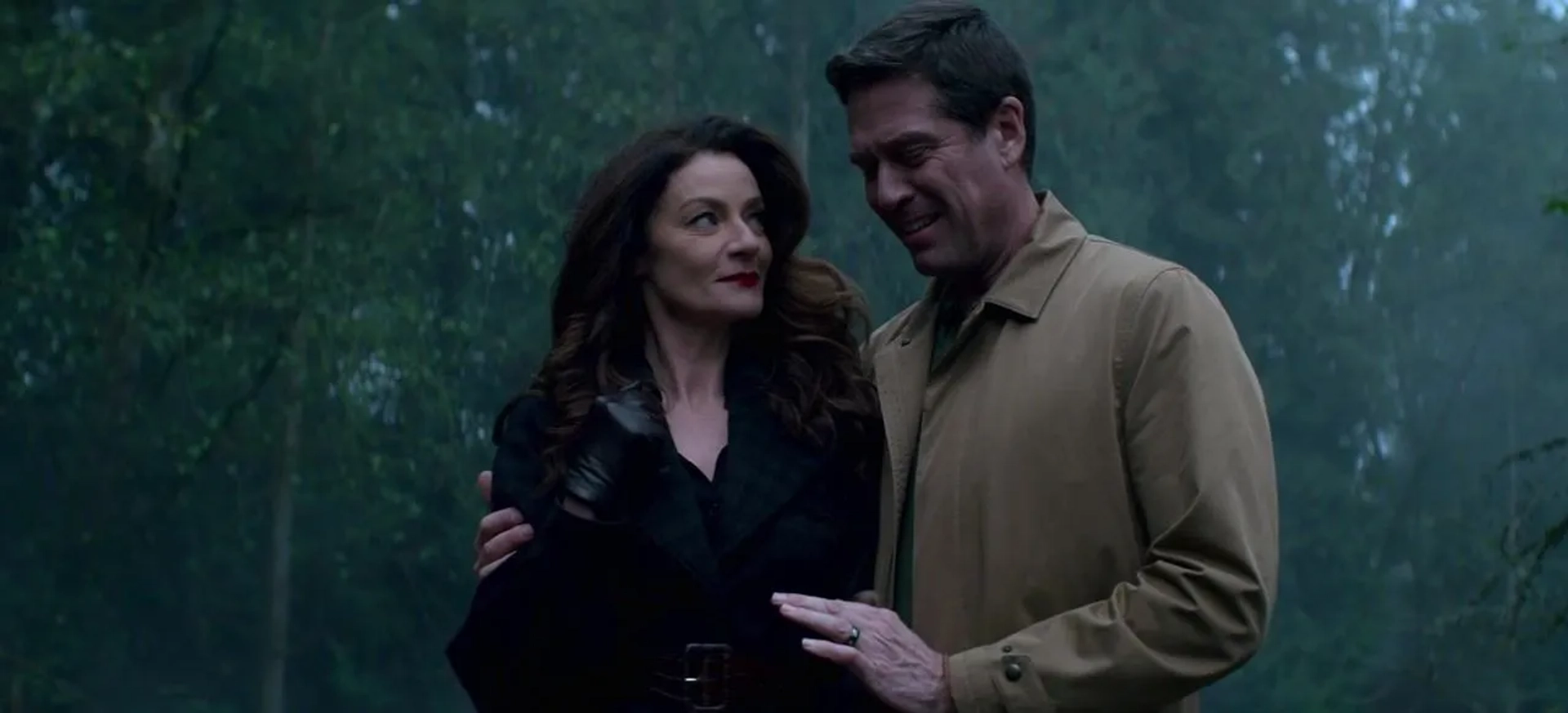 Alexis Denisof and Michelle Gomez in Chilling Adventures of Sabrina (2018)