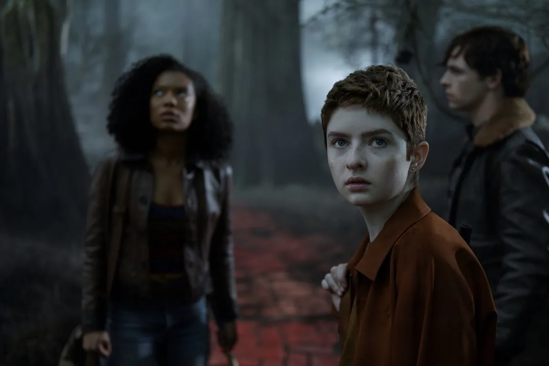 Ross Lynch, Jaz Sinclair, and Lachlan Watson in Chilling Adventures of Sabrina (2018)