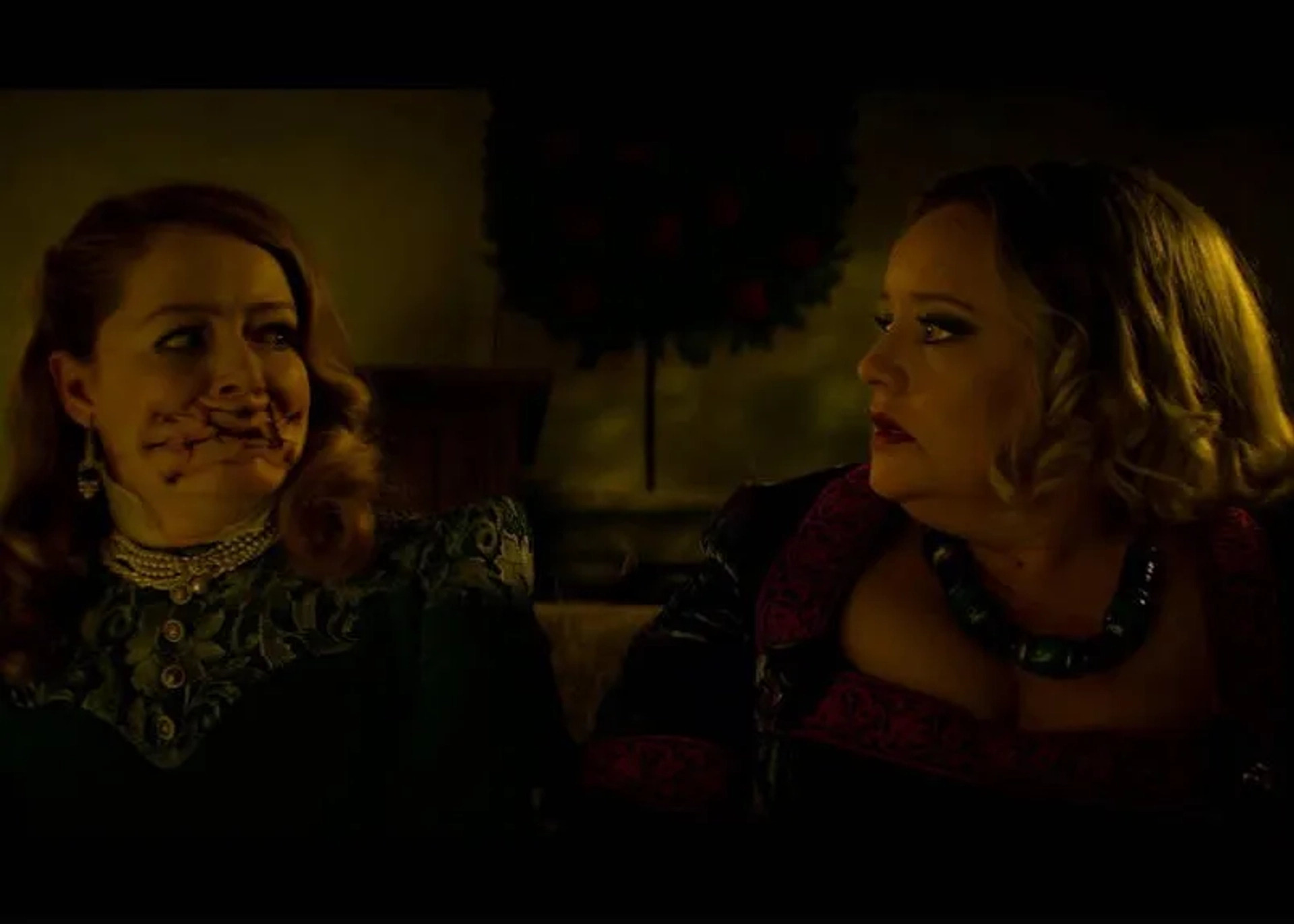 Miranda Otto and Lucy Davis in Chilling Adventures of Sabrina (2018)