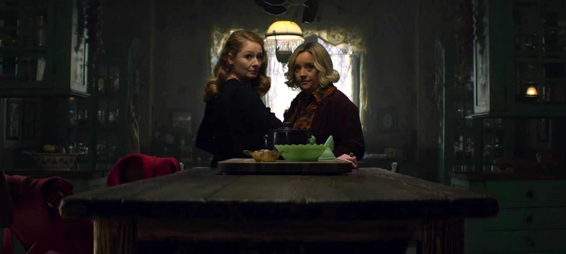 Miranda Otto and Lucy Davis in Chilling Adventures of Sabrina (2018)