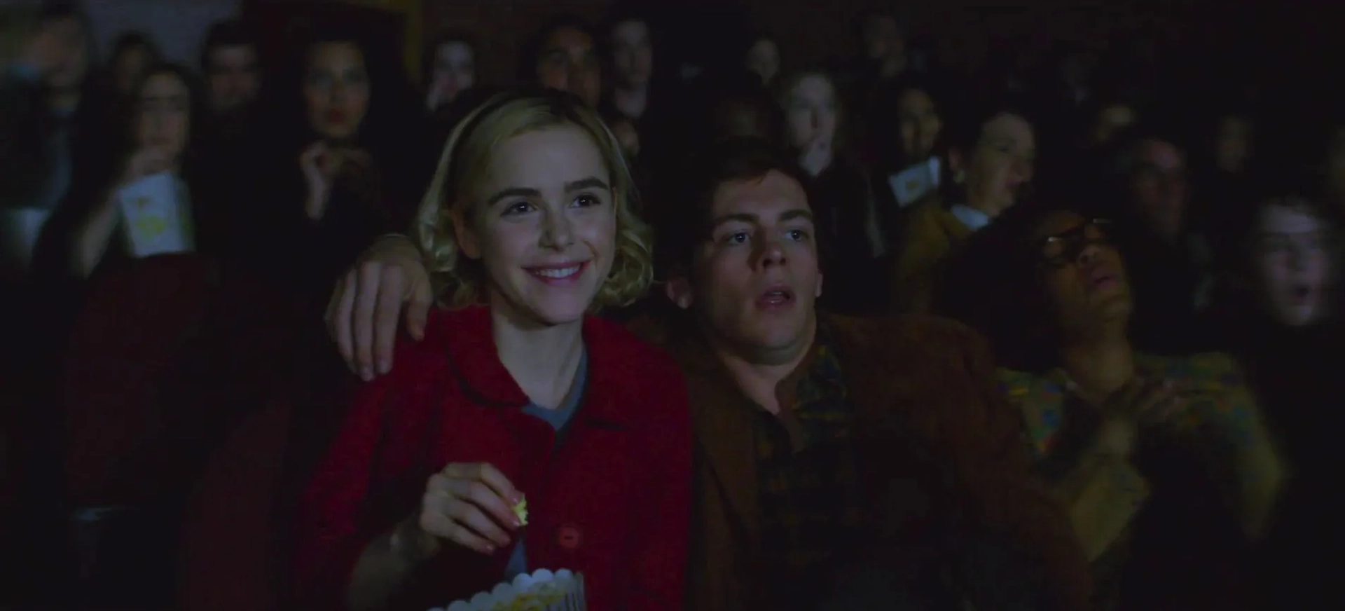 Kiernan Shipka, Ross Lynch, Jaz Sinclair, and Lachlan Watson in Chilling Adventures of Sabrina (2018)