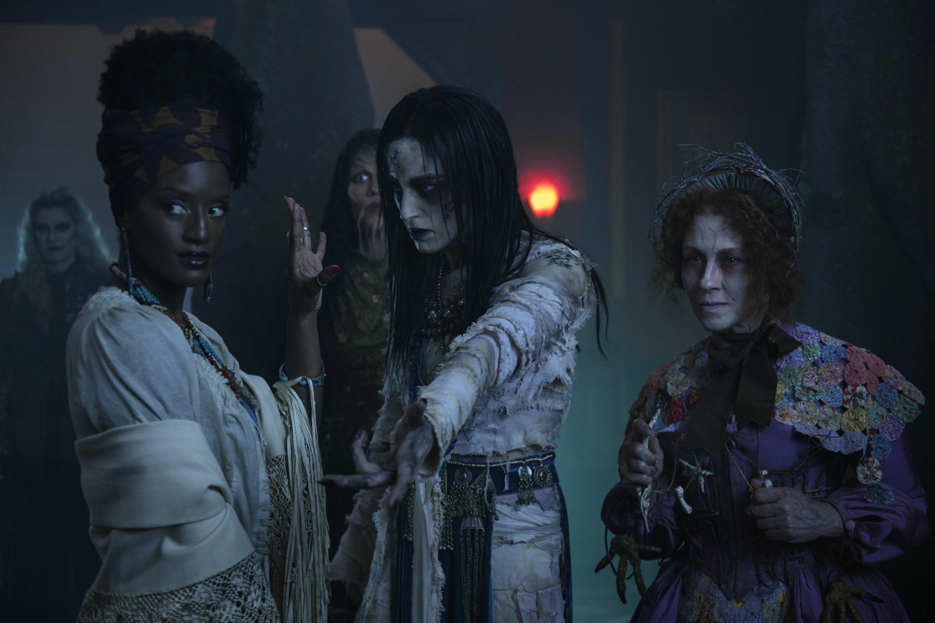 Maria Marlow, Heather Doerksen, Skye P. Marshall, Elle Young, and Kaylah Zander in Chilling Adventures of Sabrina (2018)