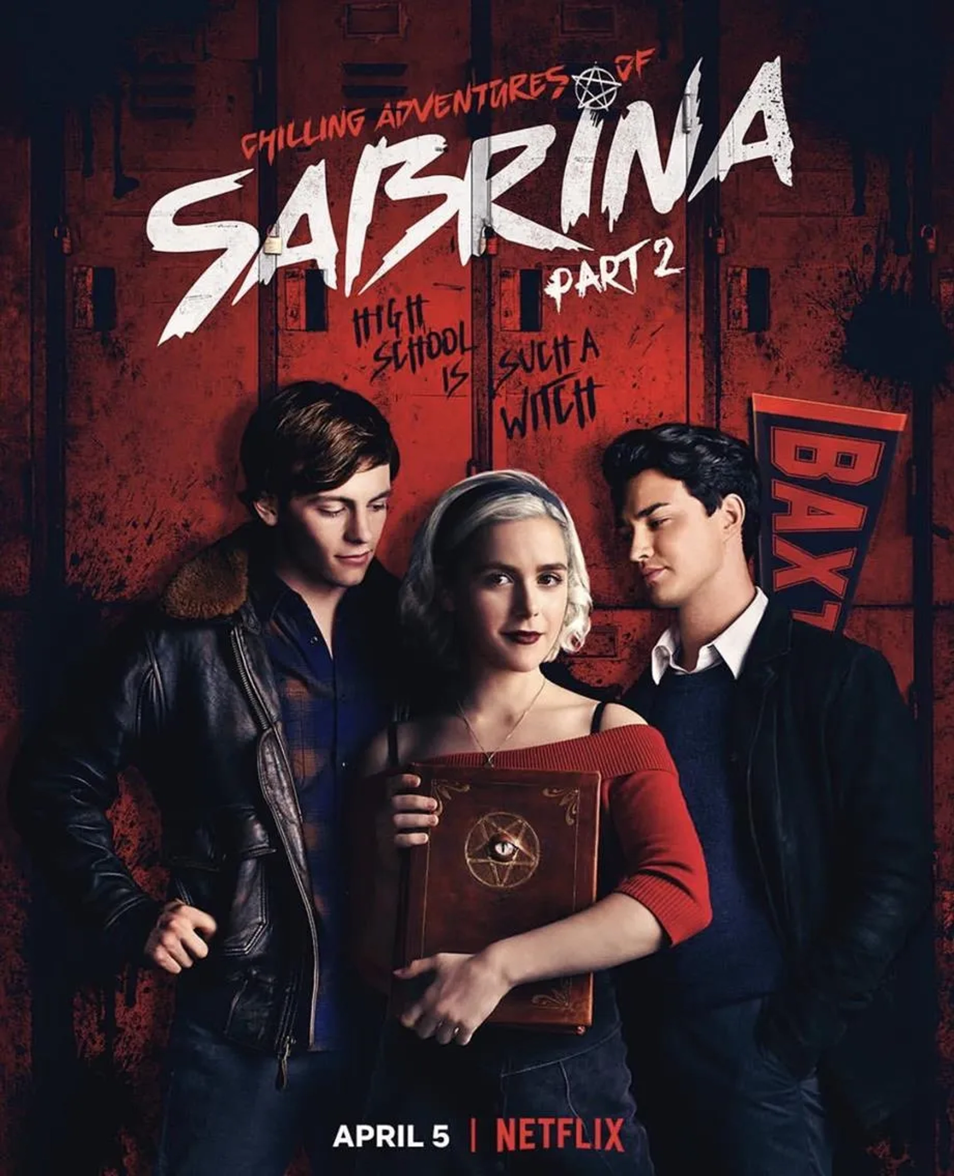 Kiernan Shipka, Ross Lynch, and Gavin Leatherwood in Chilling Adventures of Sabrina (2018)