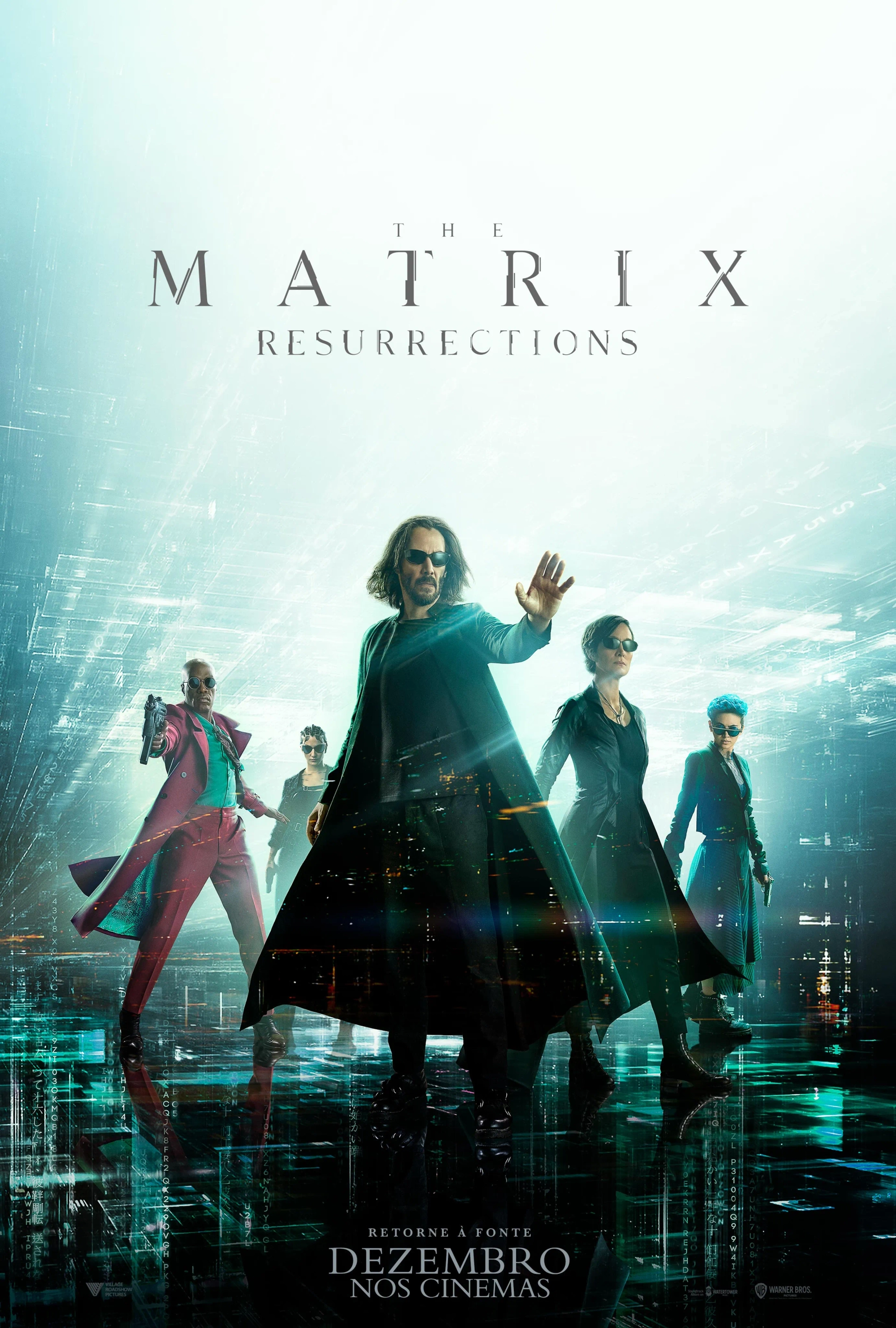 Keanu Reeves, Carrie-Anne Moss, Eréndira Ibarra, Jessica Henwick, and Yahya Abdul-Mateen II in The Matrix Resurrections (2021)