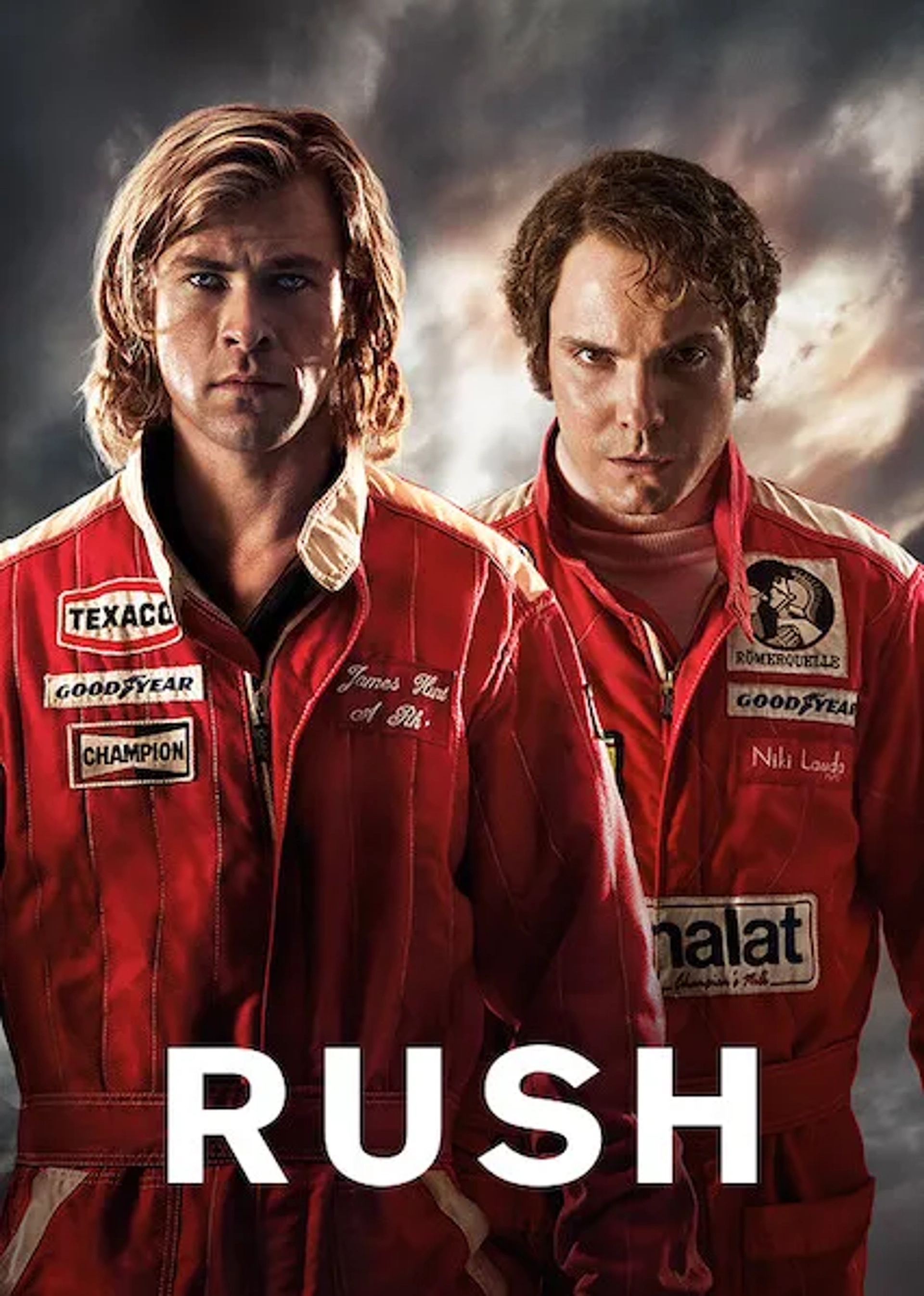 Daniel Brühl and Chris Hemsworth in Rush (2013)