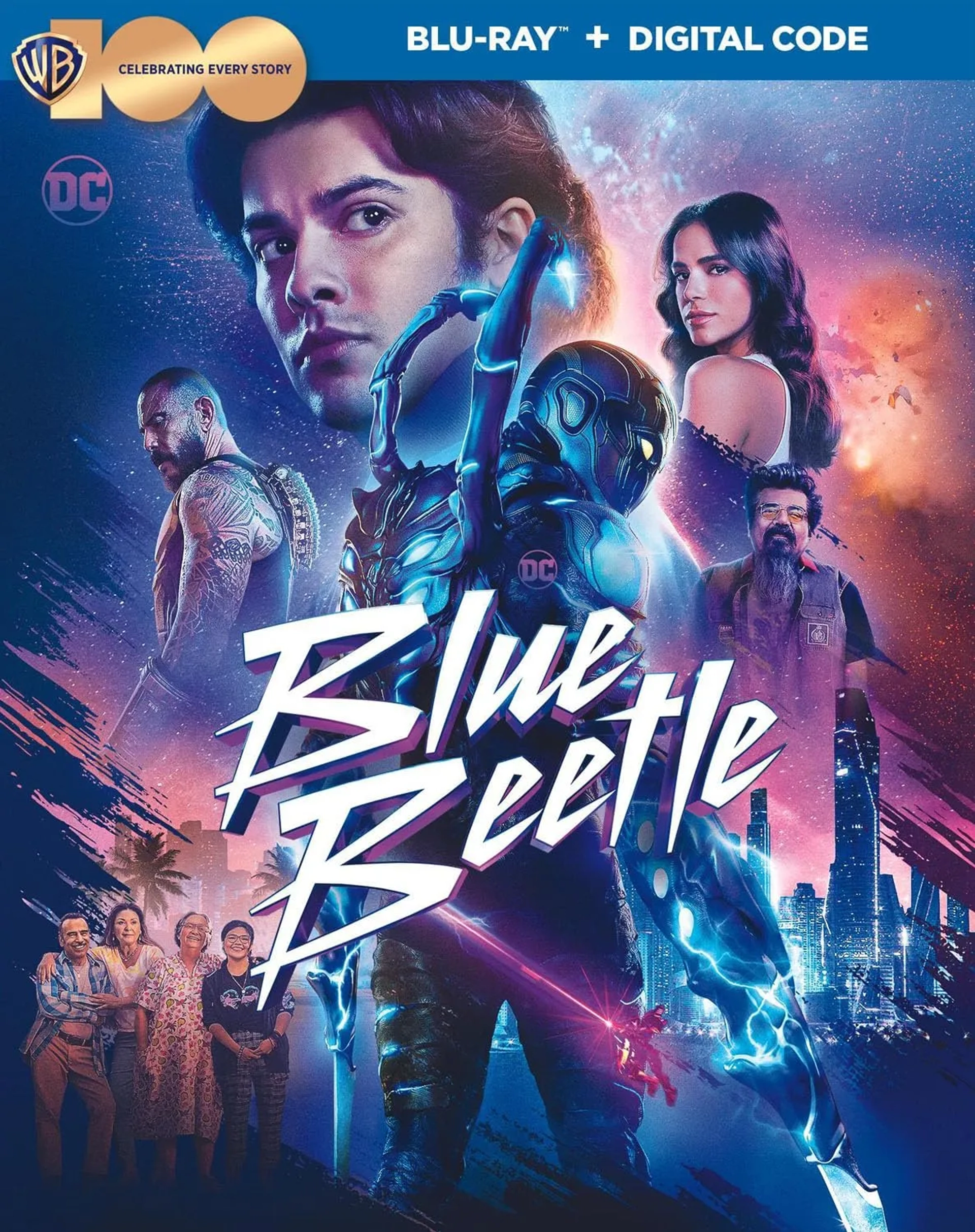 Elpidia Carrillo, Damián Alcázar, Adriana Barraza, George Lopez, Raoul Max Trujillo, Bruna Marquezine, Xolo Maridueña, and Belissa Escobedo in Blue Beetle (2023)