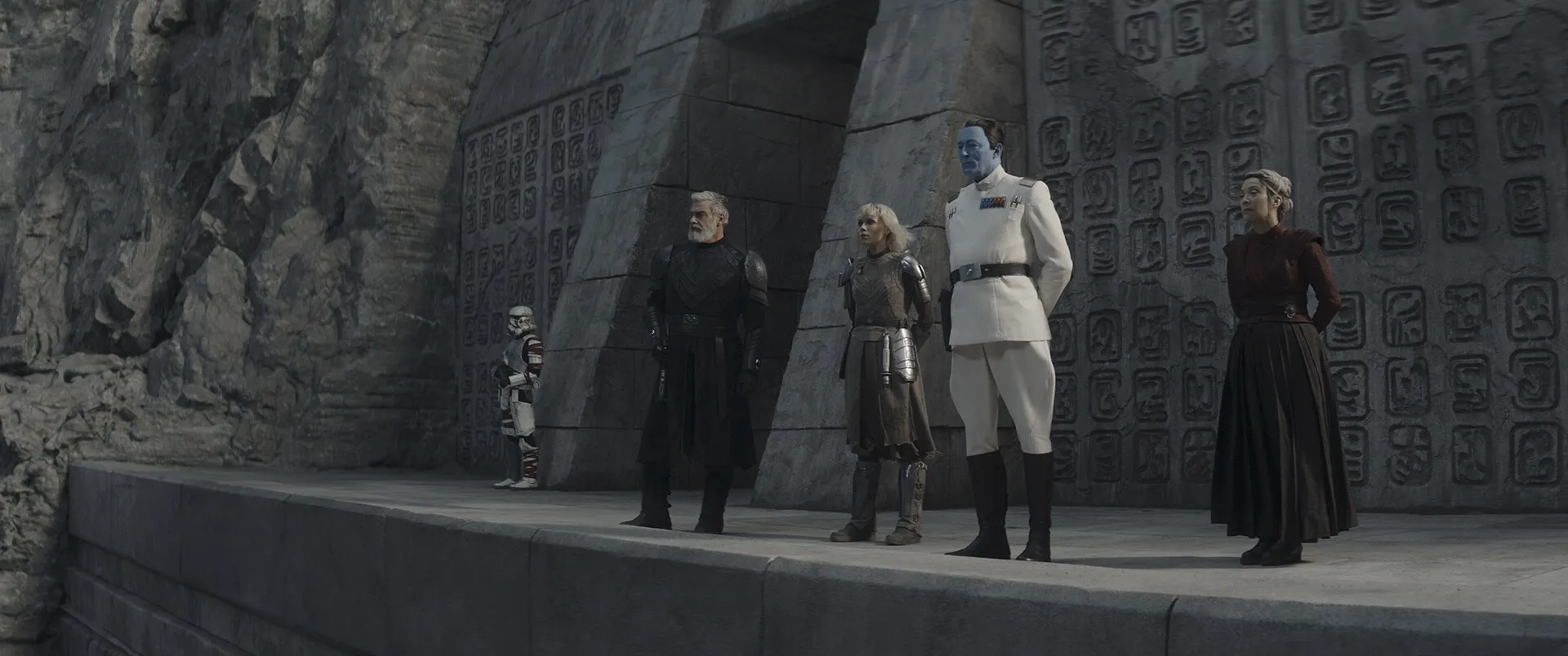 Diana Lee Inosanto, Lars Mikkelsen, Ray Stevenson, and Ivanna Sakhno in Ahsoka (2023)