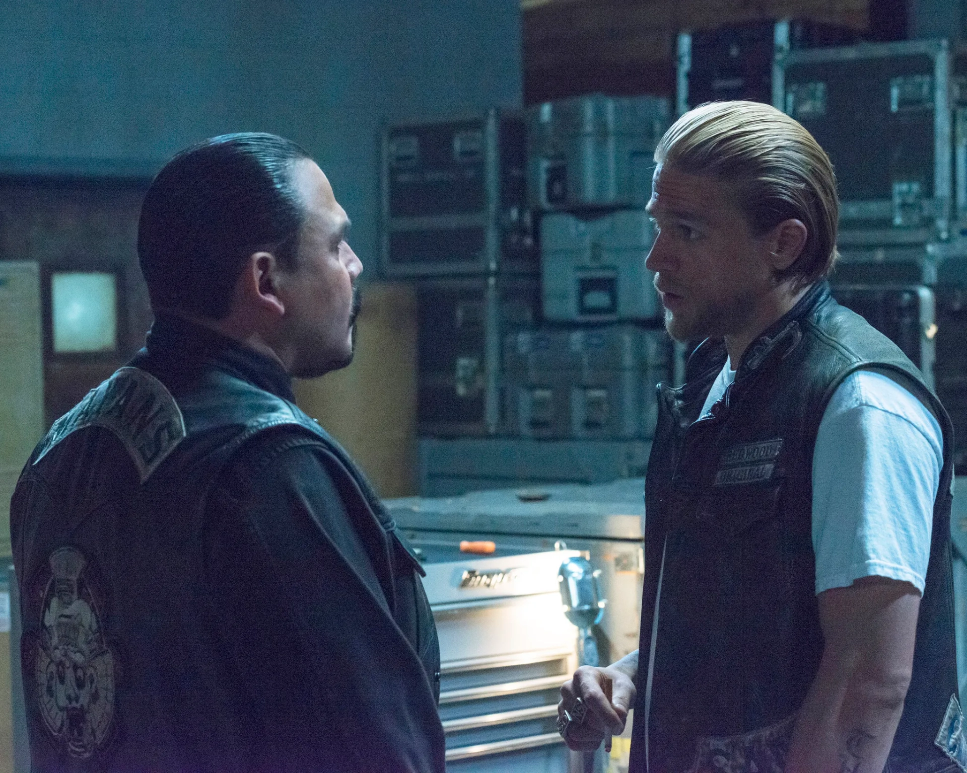 Charlie Hunnam and Emilio Rivera in Sons of Anarchy (2008)