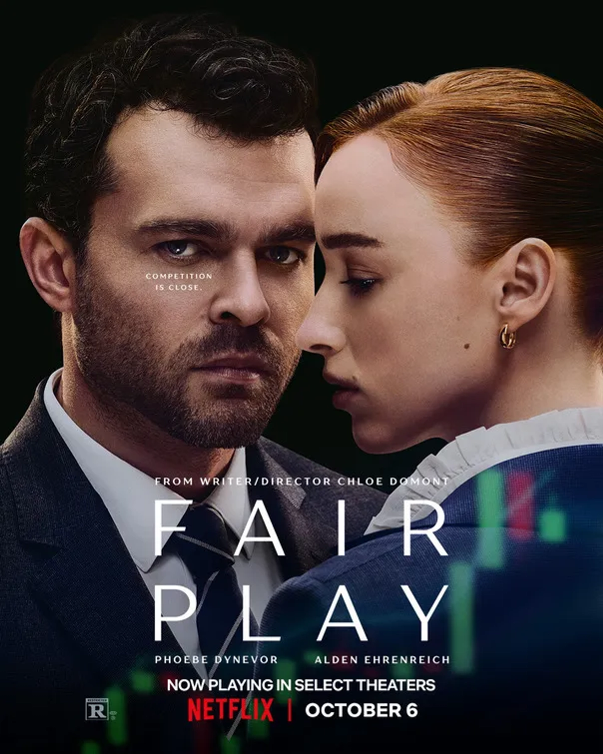 Alden Ehrenreich and Phoebe Dynevor in Fair Play (2023)