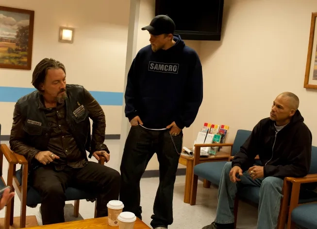 Tommy Flanagan, Charlie Hunnam, and David Labrava in Sons of Anarchy (2008)