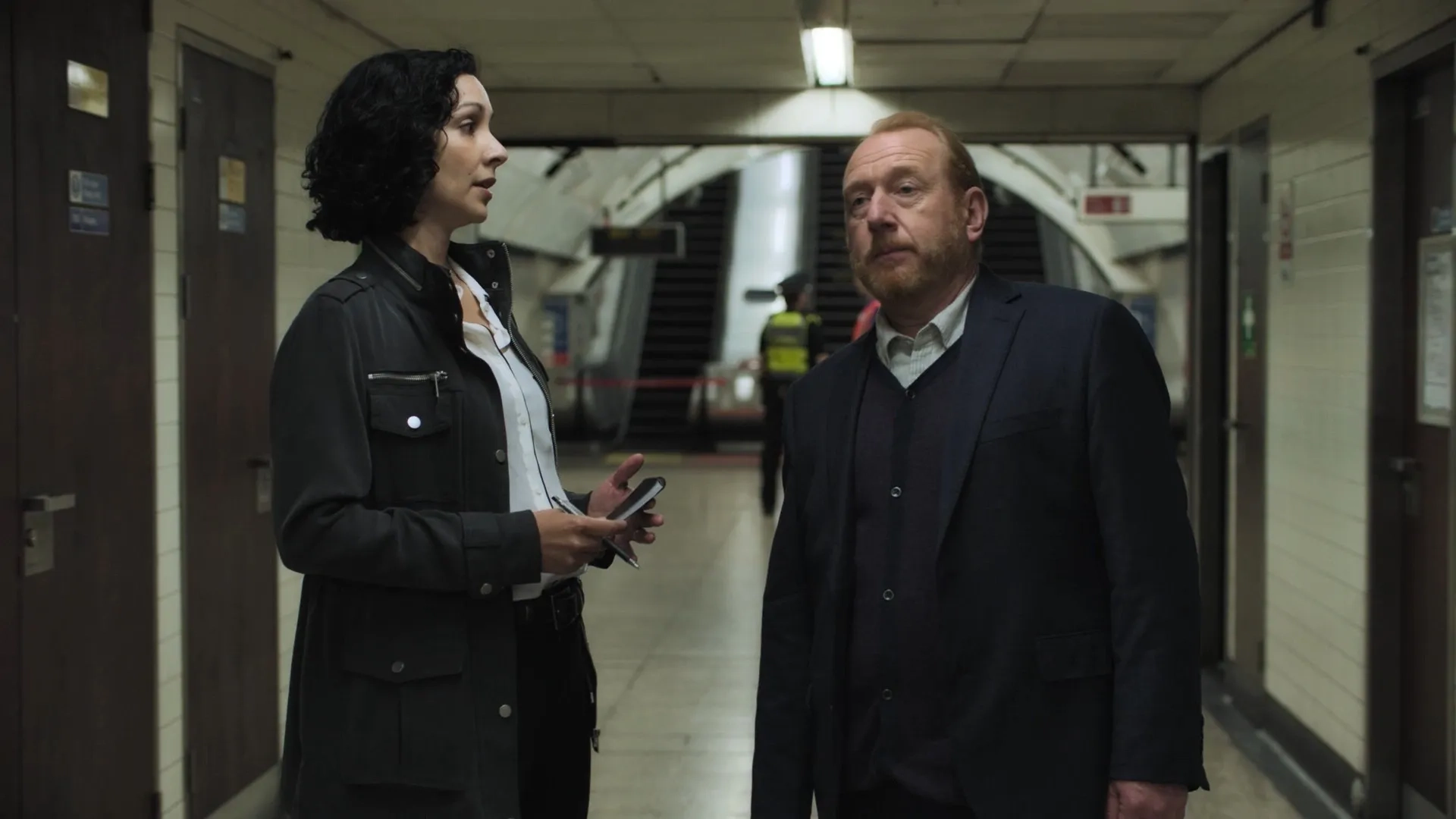 Sonita Henry and Adrian Scarborough in The Chelsea Detective (2022)