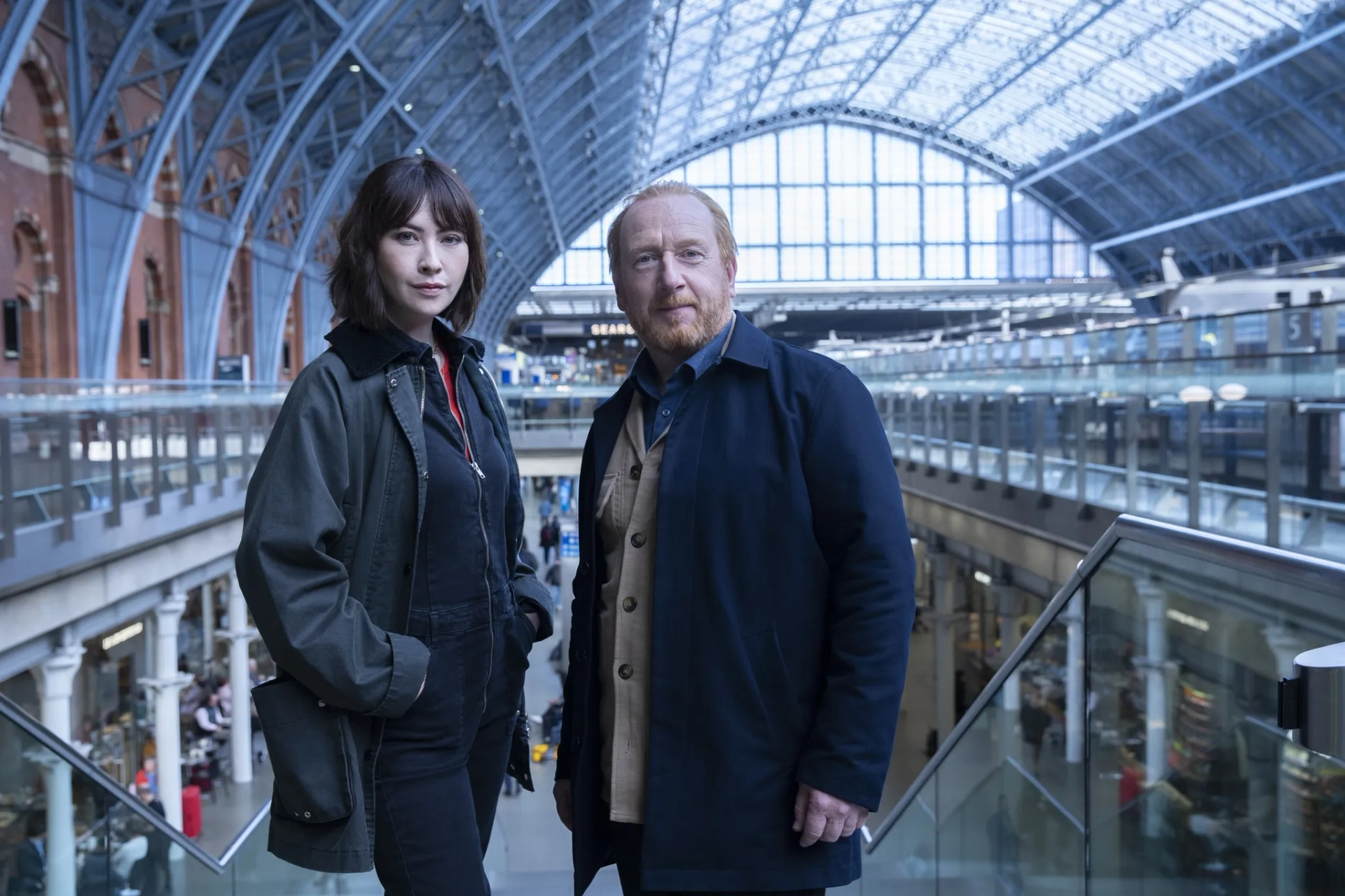 Adrian Scarborough and Vanessa Emme in The Chelsea Detective (2022)