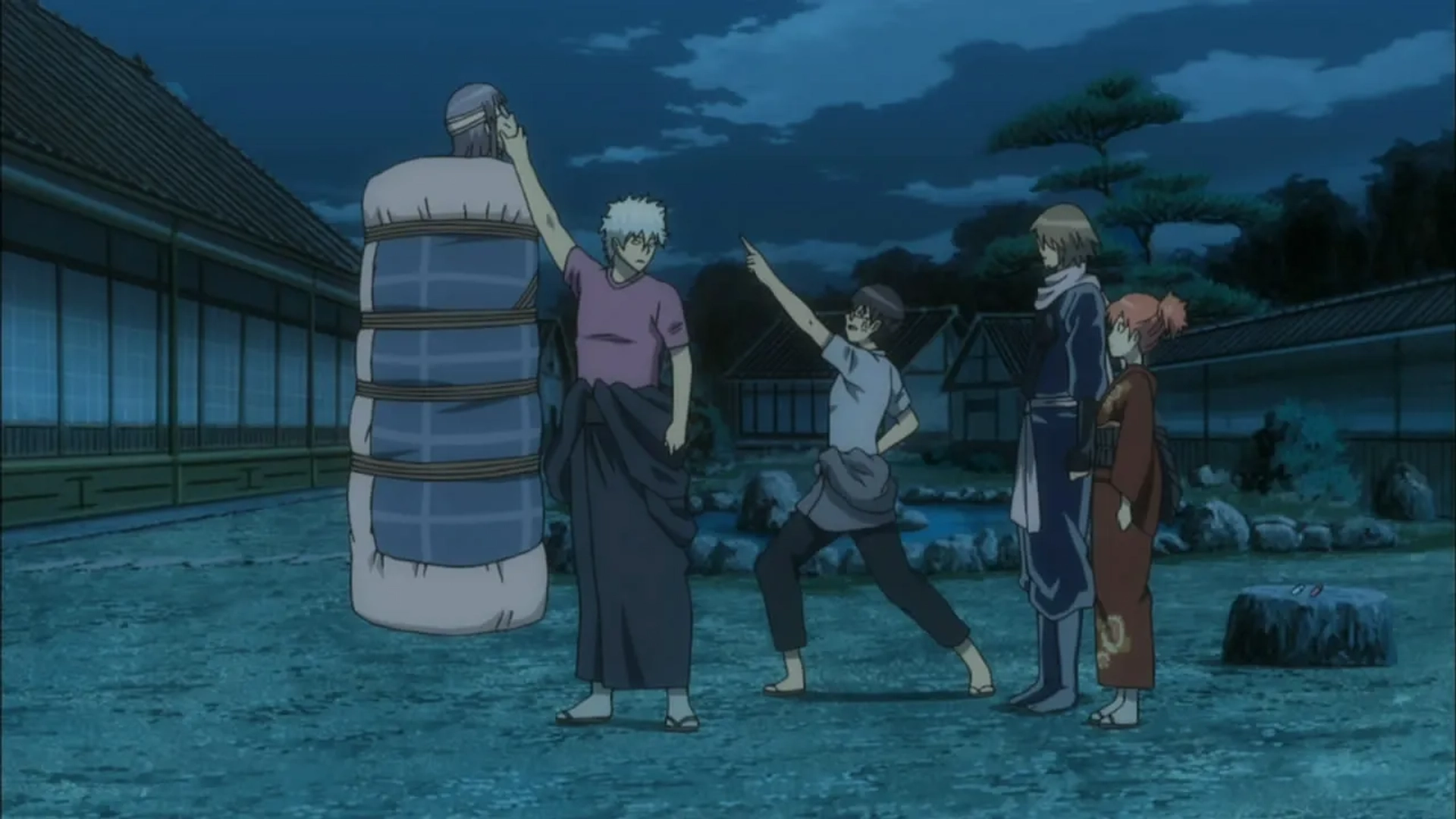 Keiji Fujiwara, Tomokazu Sugita, Rie Kugimiya, Daisuke Sakaguchi, and Yû Kobayashi in Gintama (2005)