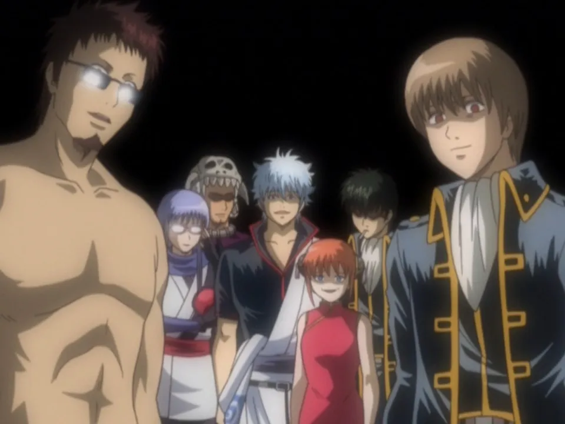 Susumu Chiba, Ted Cole, Michael Daingerfield, Jocelyne Loewen, Kazuya Nakai, Tomokazu Sugita, Ken'ichi Suzumura, Fumihiko Tachiki, Michael Adamthwaite, Rie Kugimiya, Jason Simpson, Nicole Bouma, Vincent Tong, and Yû Kobayashi in Gintama (2005)