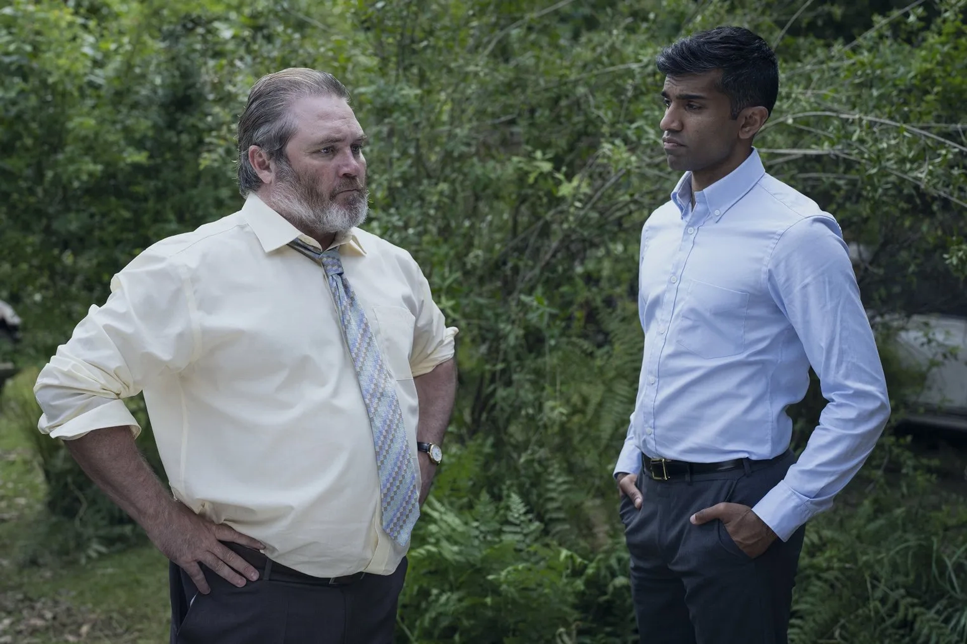 Alex Ferns and Nikesh Patel in The Devil's Hour (2022)