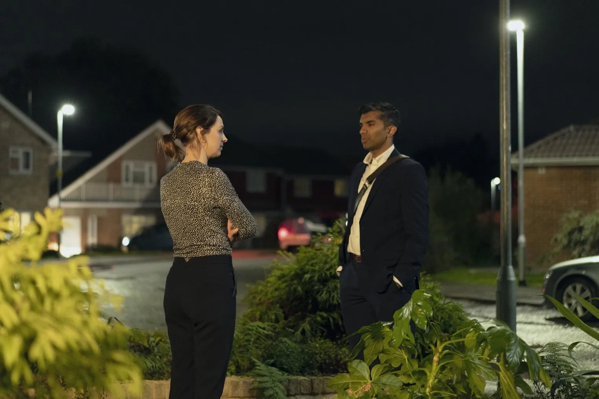 Jessica Raine and Nikesh Patel in The Devil's Hour (2022)