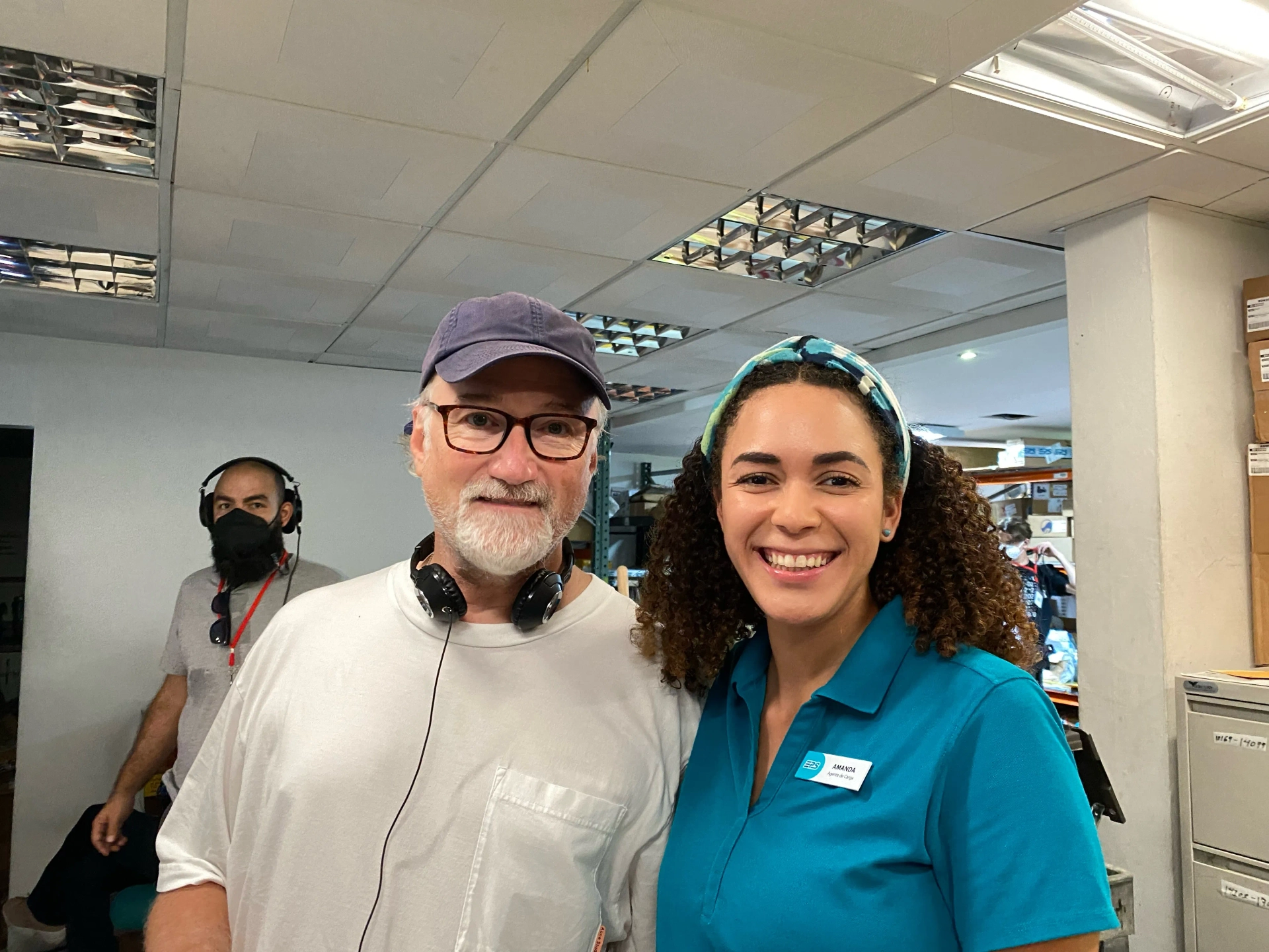 David Fincher, Marco Vargas Garcia, and Lía Lockhart in The Killer (2023)