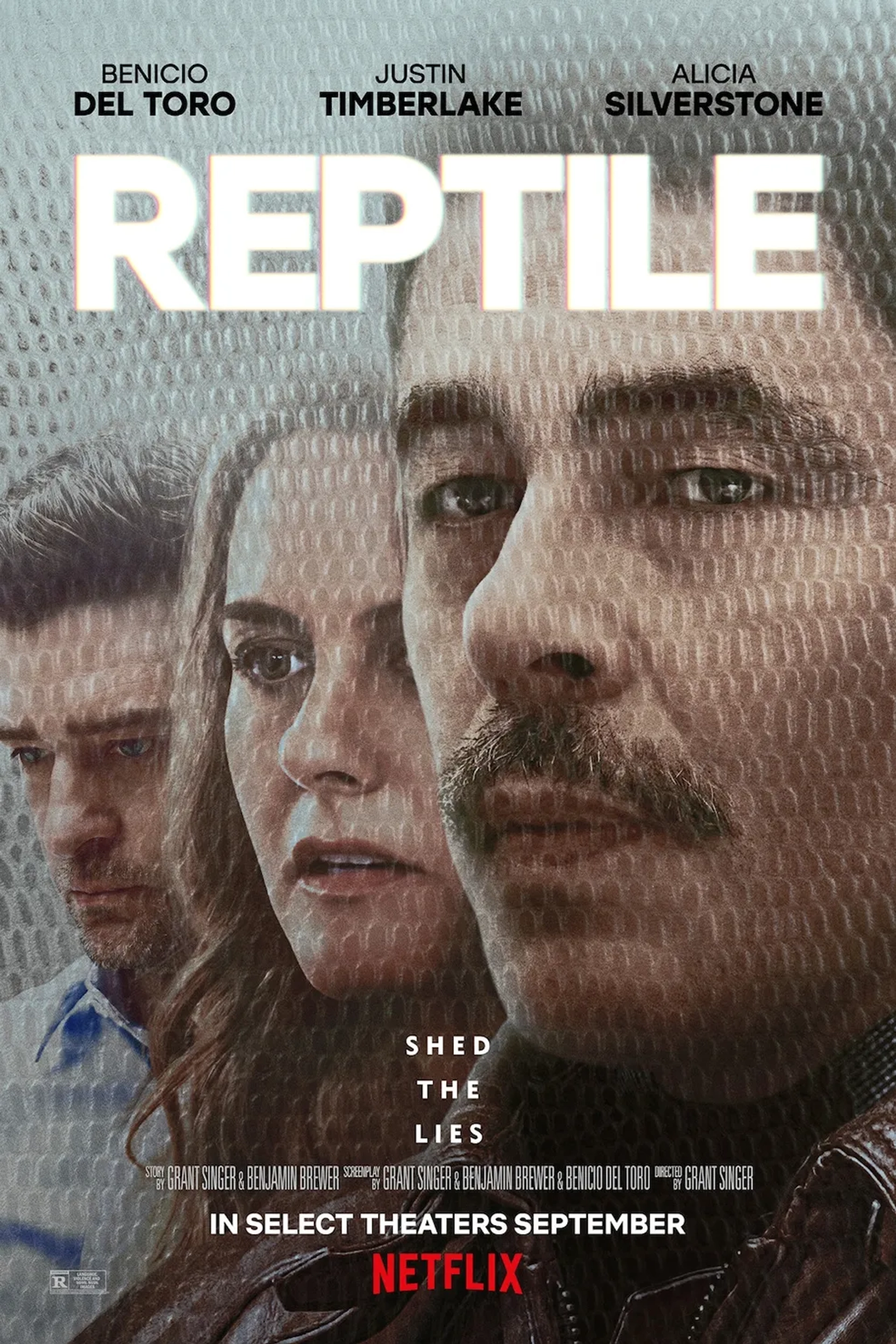 Alicia Silverstone, Benicio Del Toro, and Justin Timberlake in Reptile (2023)