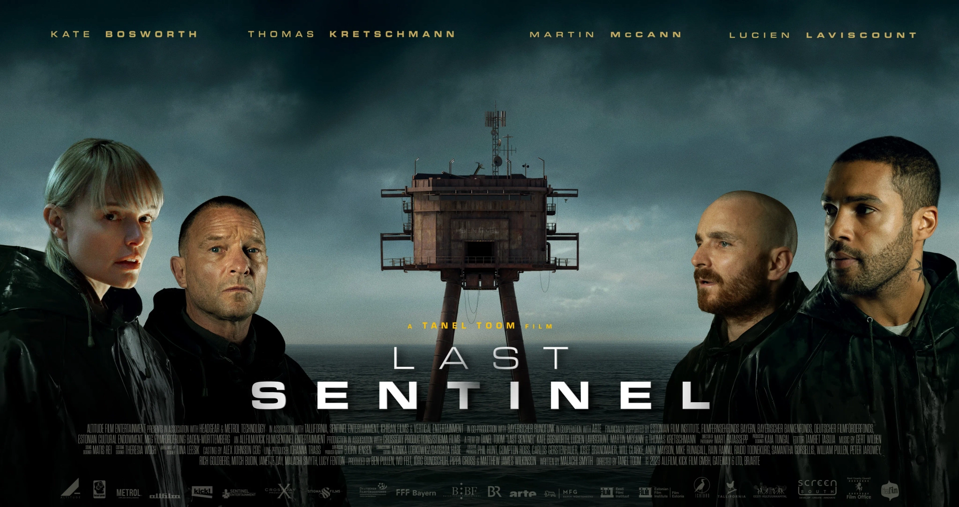 Kate Bosworth, Thomas Kretschmann, Martin McCann, and Lucien Laviscount in Last Sentinel (2023)