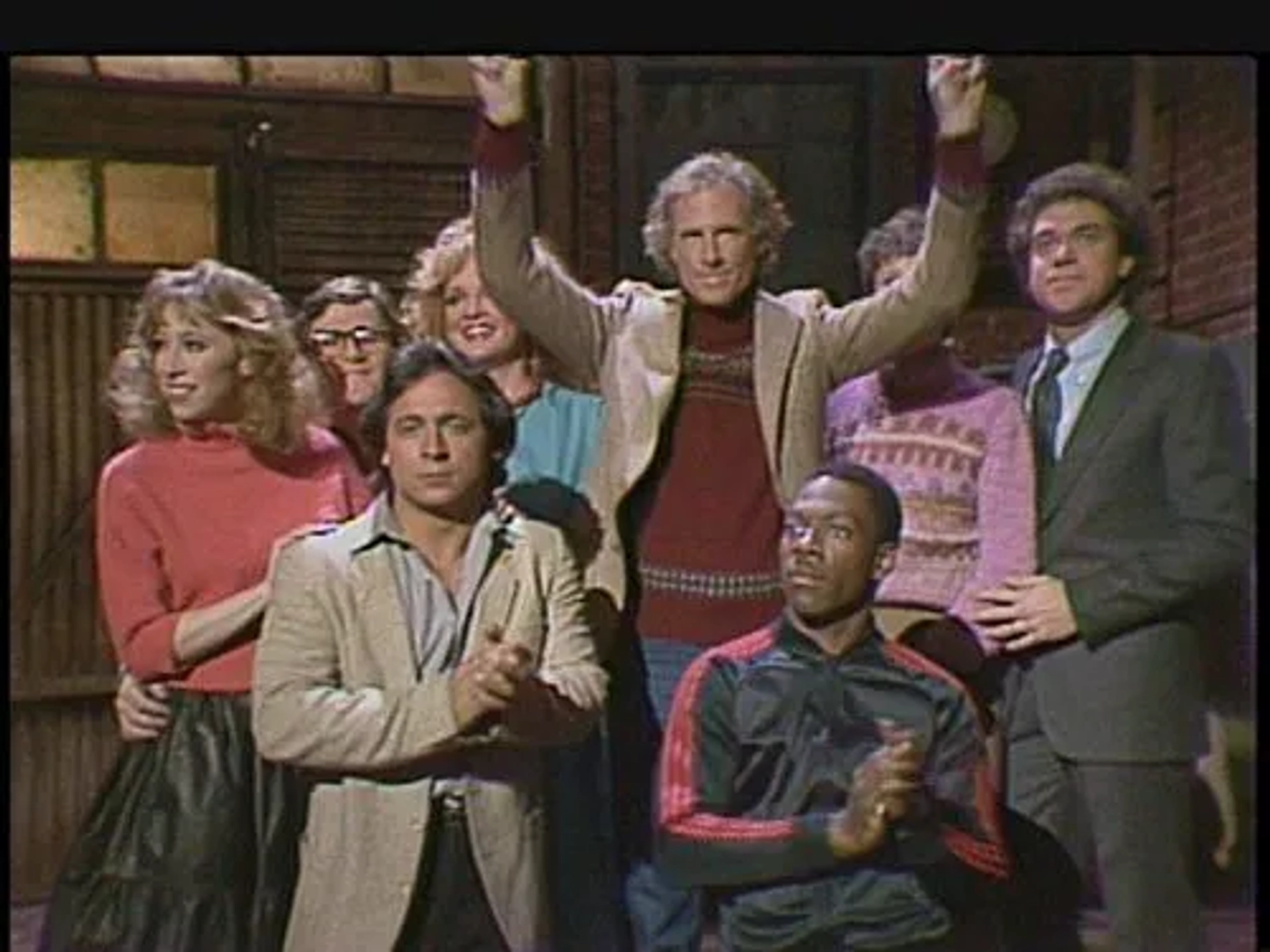 Eddie Murphy, Bruce Dern, Christine Ebersole, Robin Duke, Mary Gross, Tim Kazurinsky, Joe Piscopo, and Tony Rosato in Saturday Night Live (1975)