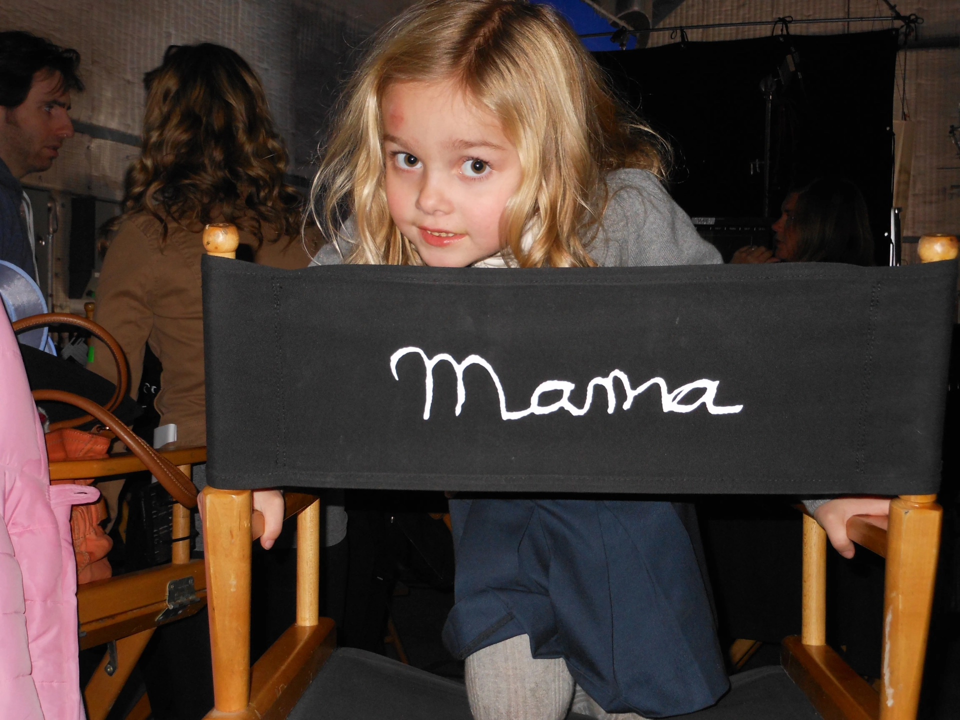 Morgan McGarry on the "Mama" set