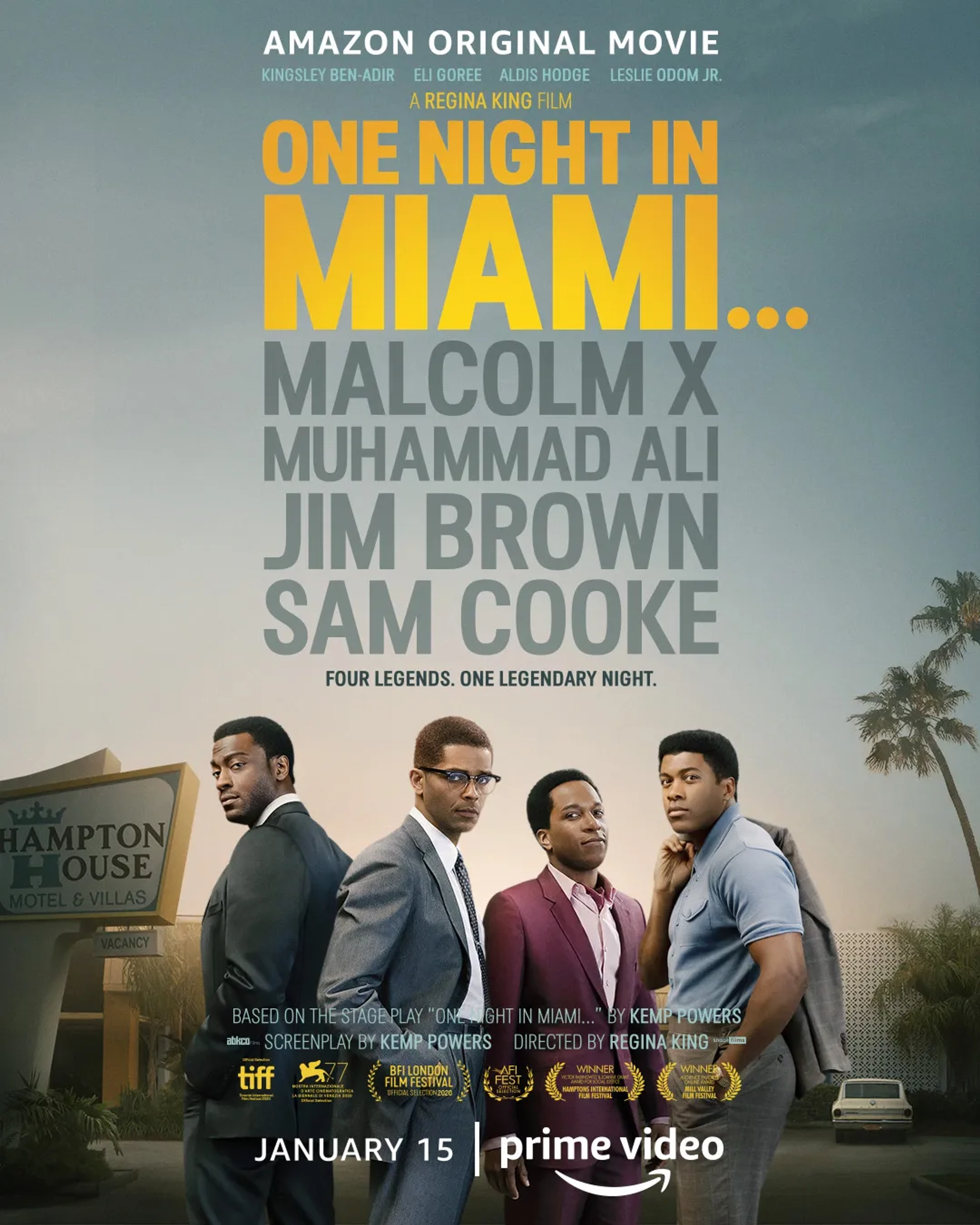 Aldis Hodge, Leslie Odom Jr., Eli Goree, and Kingsley Ben-Adir in One Night in Miami... (2020)