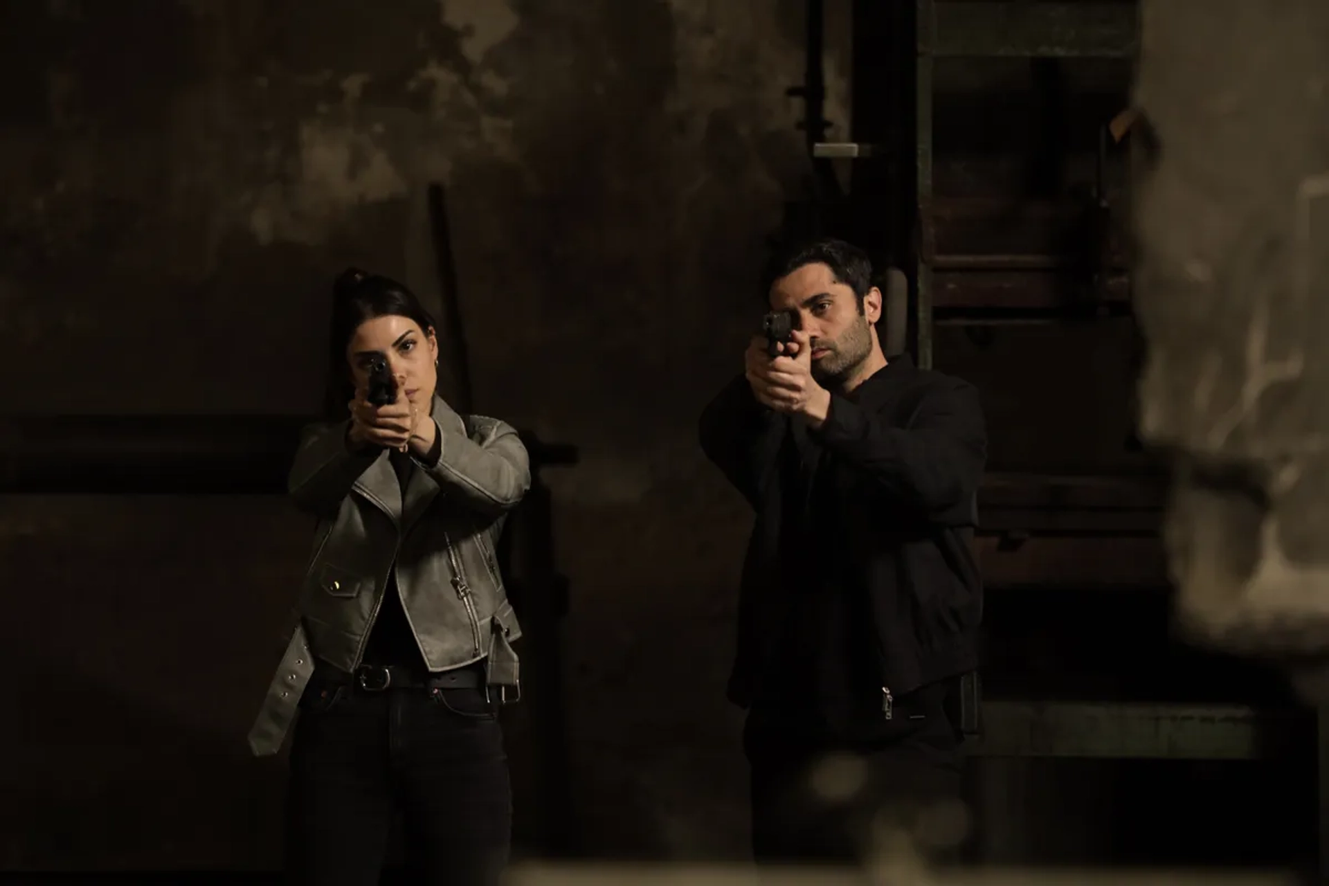 Deniz Baysal and Yunus Emre Yildirimer in The Shadow Team (2021)