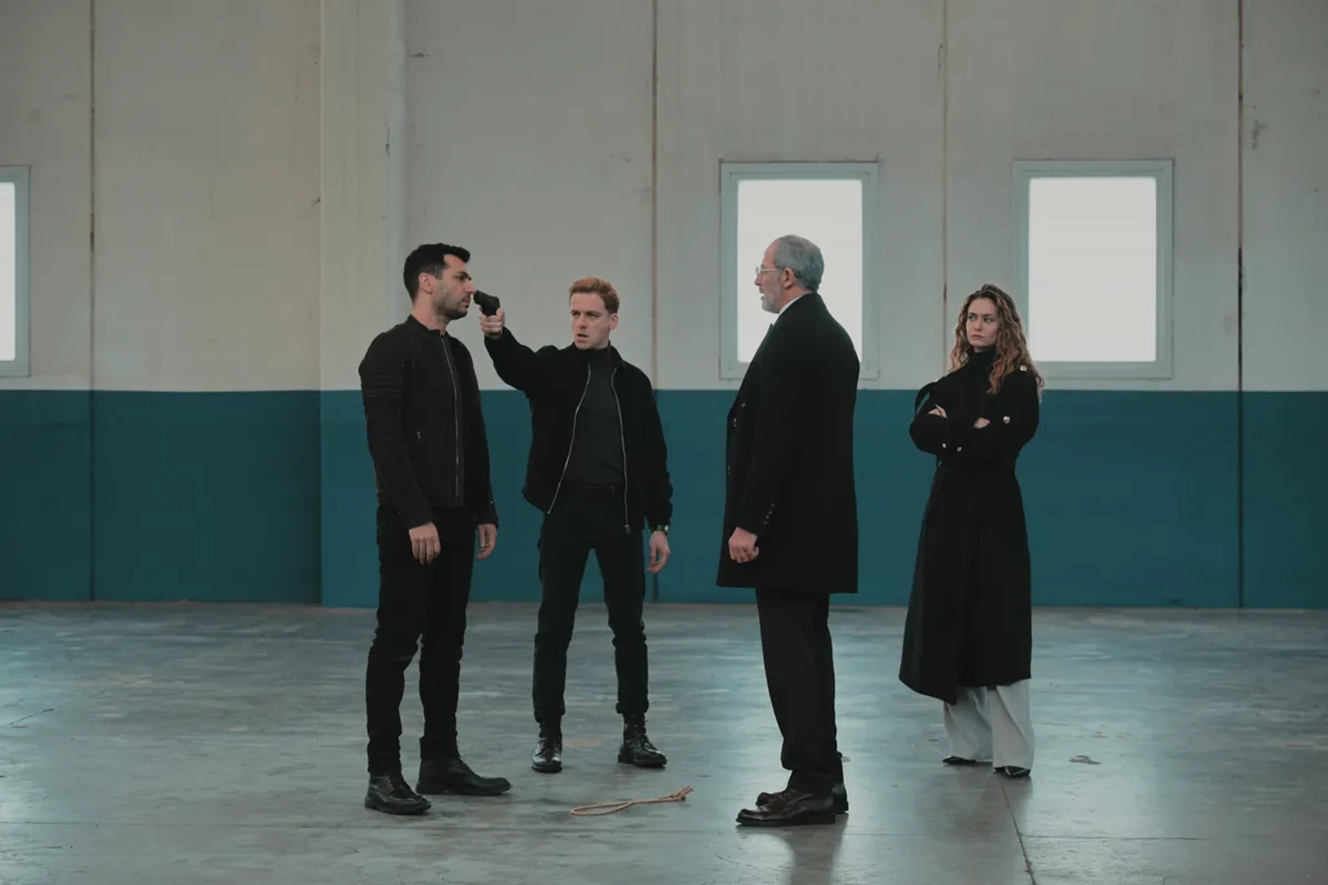 Yunus Narin, Levent Can, Murat Yildirim, and Seren Deniz Yalçin in The Shadow Team (2021)