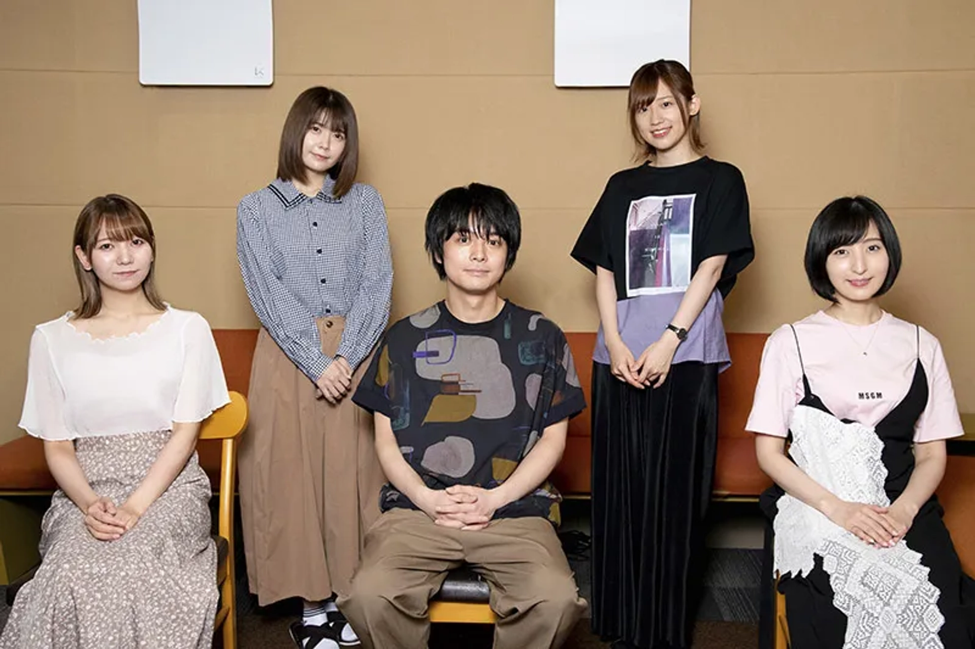 Ayana Taketatsu, Rie Takahashi, Ayane Sakura, Junya Enoki, and Azumi Waki at an event for Girlfriend, Girlfriend (2021)