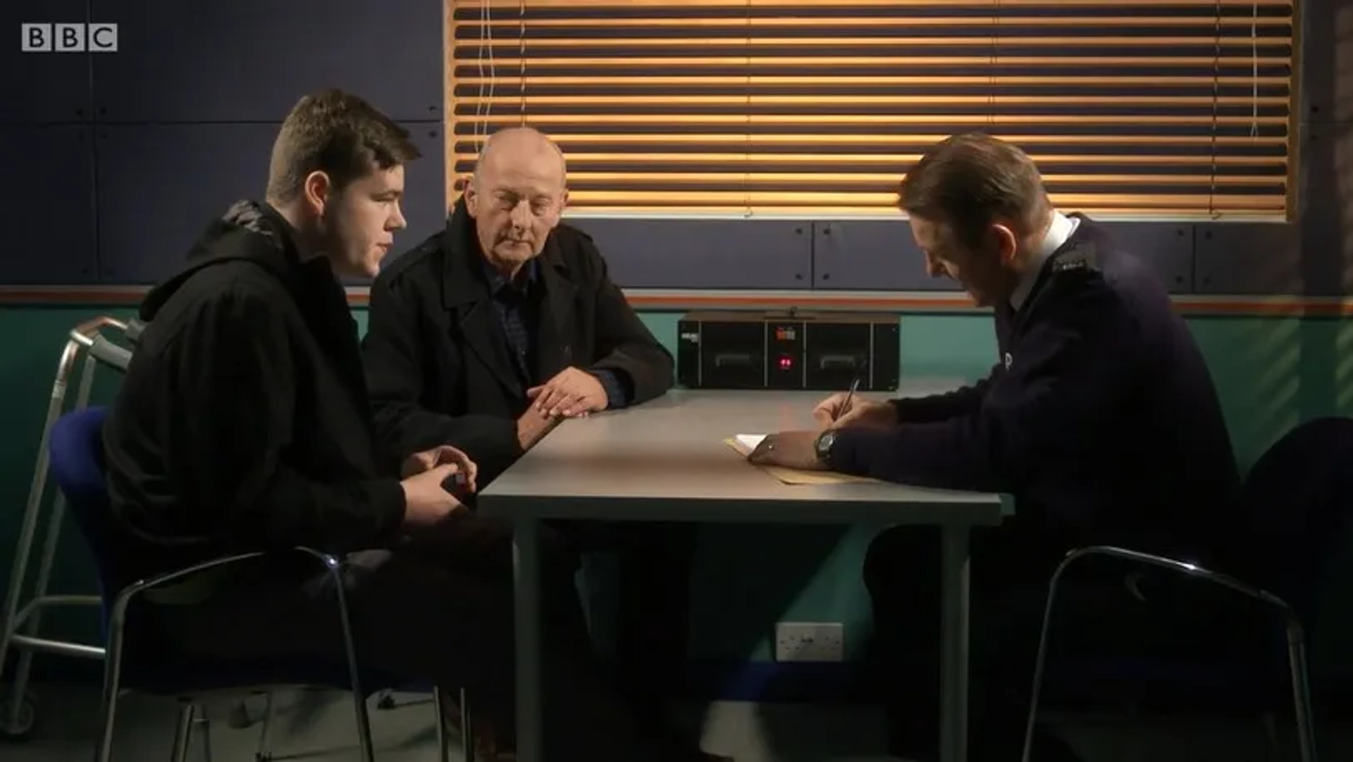 Max playing Paul Allen in Doctors in Under my Roof Episode 205 S17 in a scene with Martin Allen played by Ian Bleasdale and Rob Hollins played by Chris Walker.