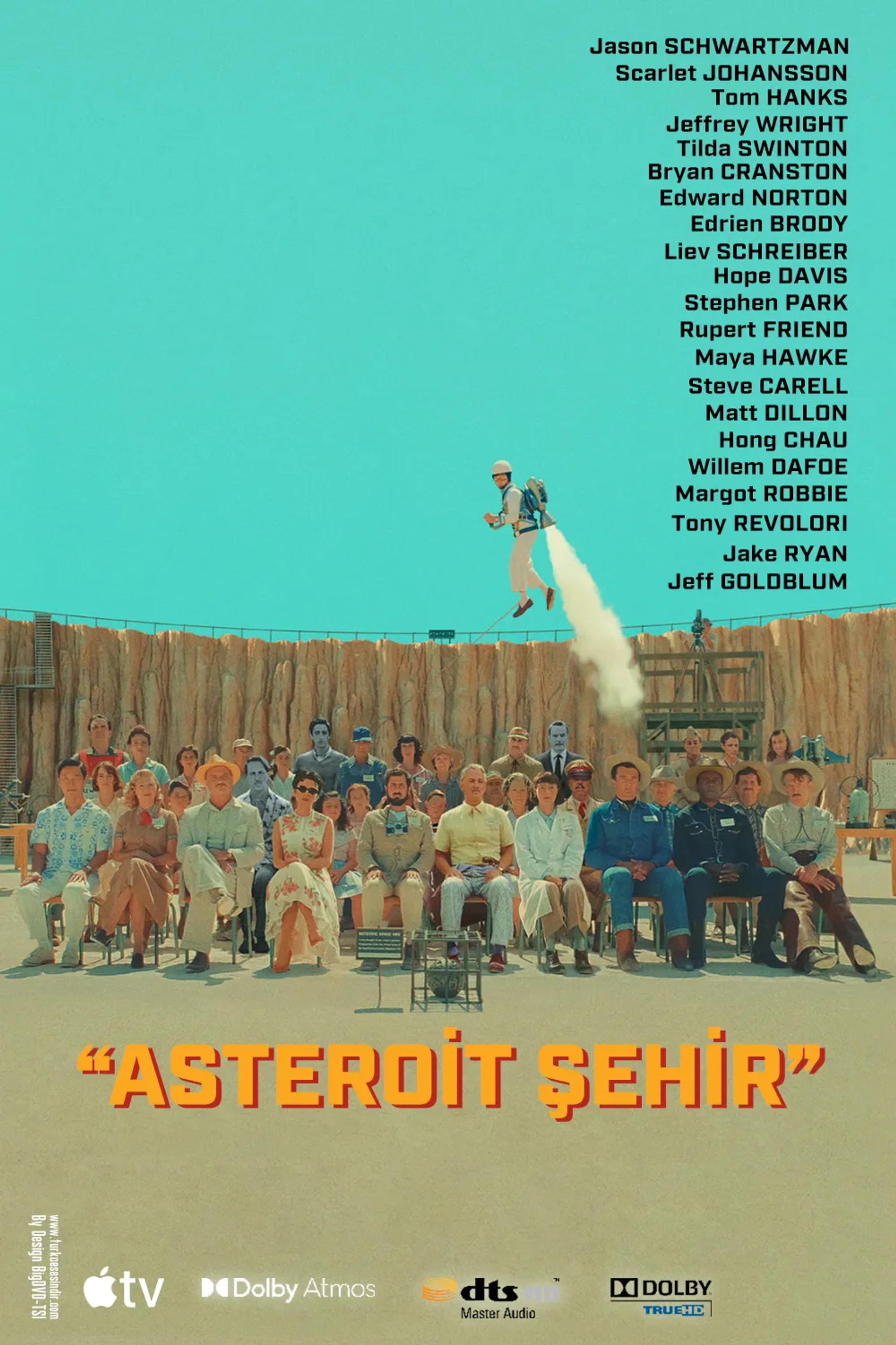 Tom Hanks, Liev Schreiber, Edward Norton, Jason Schwartzman, Bryan Cranston, Hope Davis, Scarlett Johansson, Steve Park, Jeffrey Wright, Maya Hawke, Rupert Friend, and Jake Ryan in Asteroid City (2023)