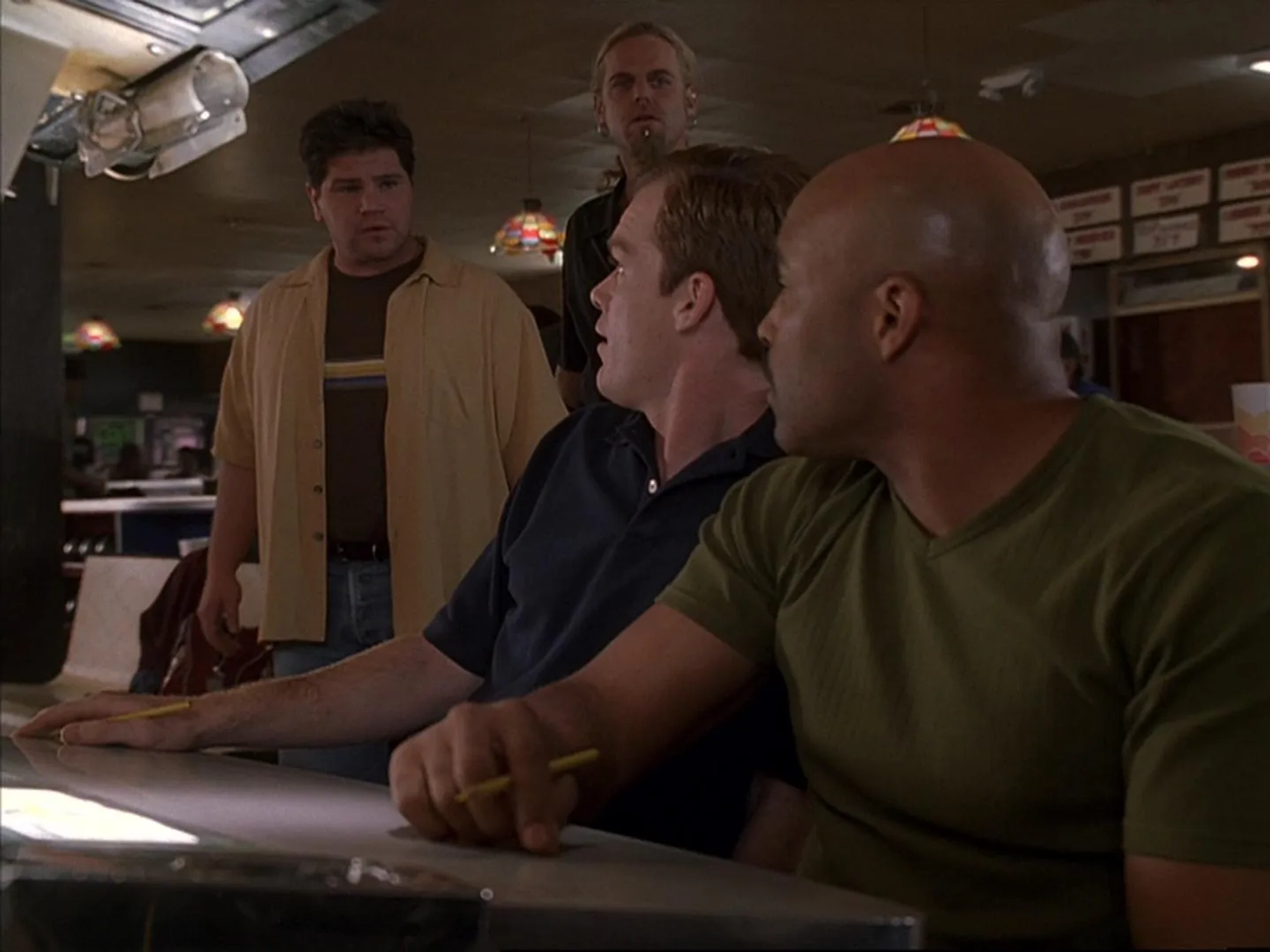 Ken Abraham, Michael C. Hall, and Mathew St. Patrick in Six Feet Under (2001)