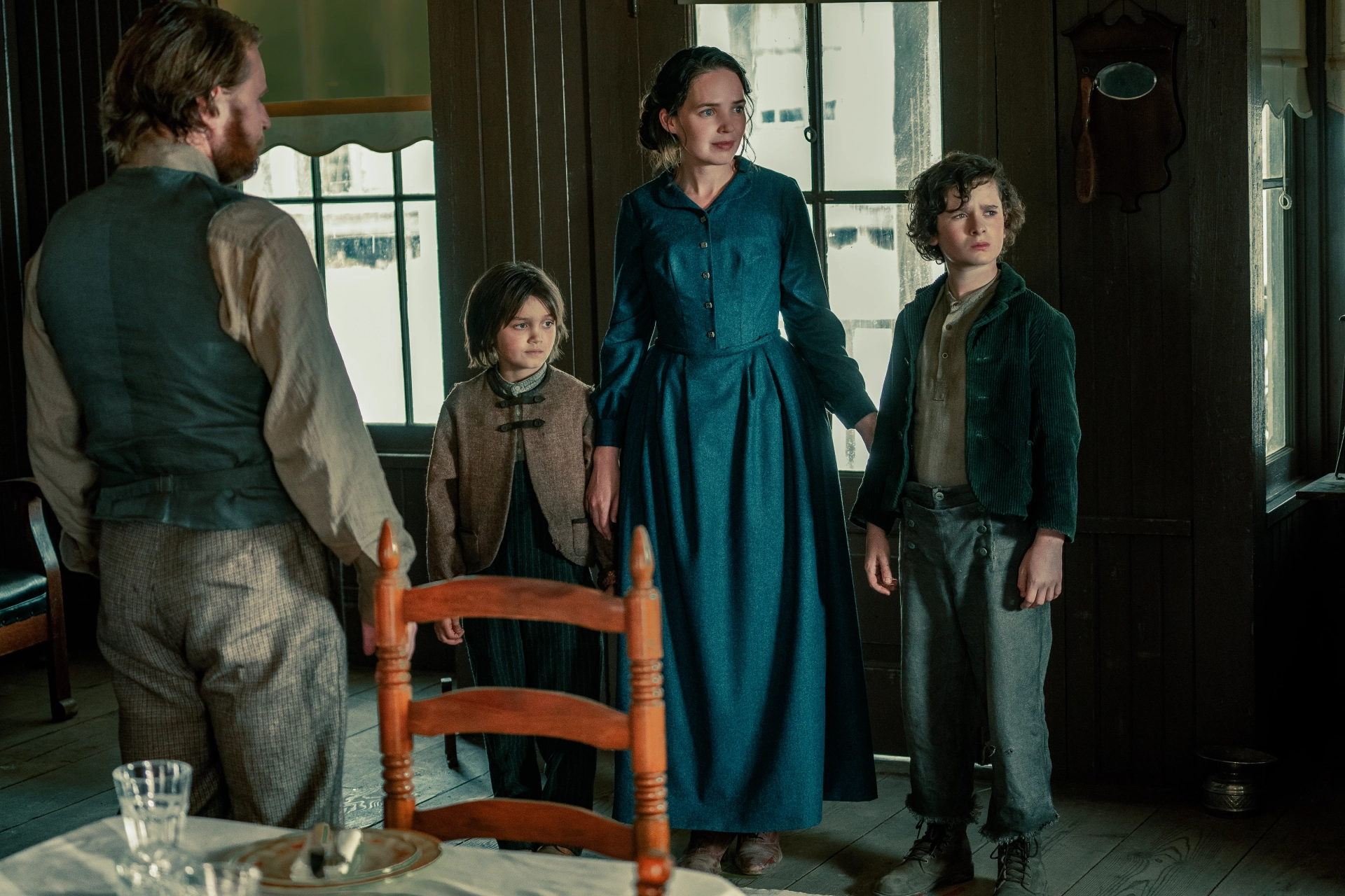 Jonah Collier, Leif Nystrom, Jamie Beamish, and Eileen O'Higgins in Billy the Kid (2022)