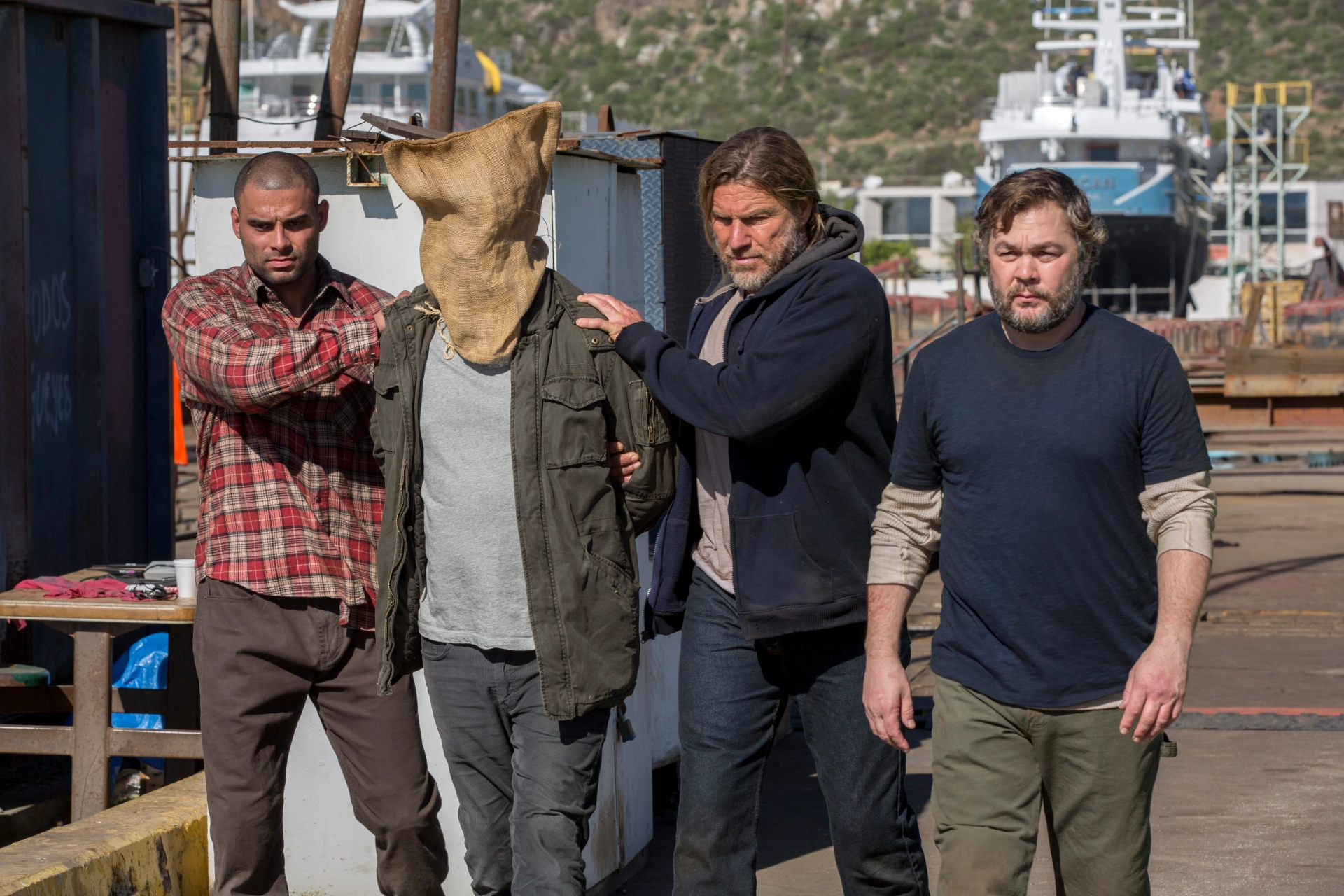 Cliff Curtis, Mark Kubr, and Mark Kelly in Fear the Walking Dead (2015)