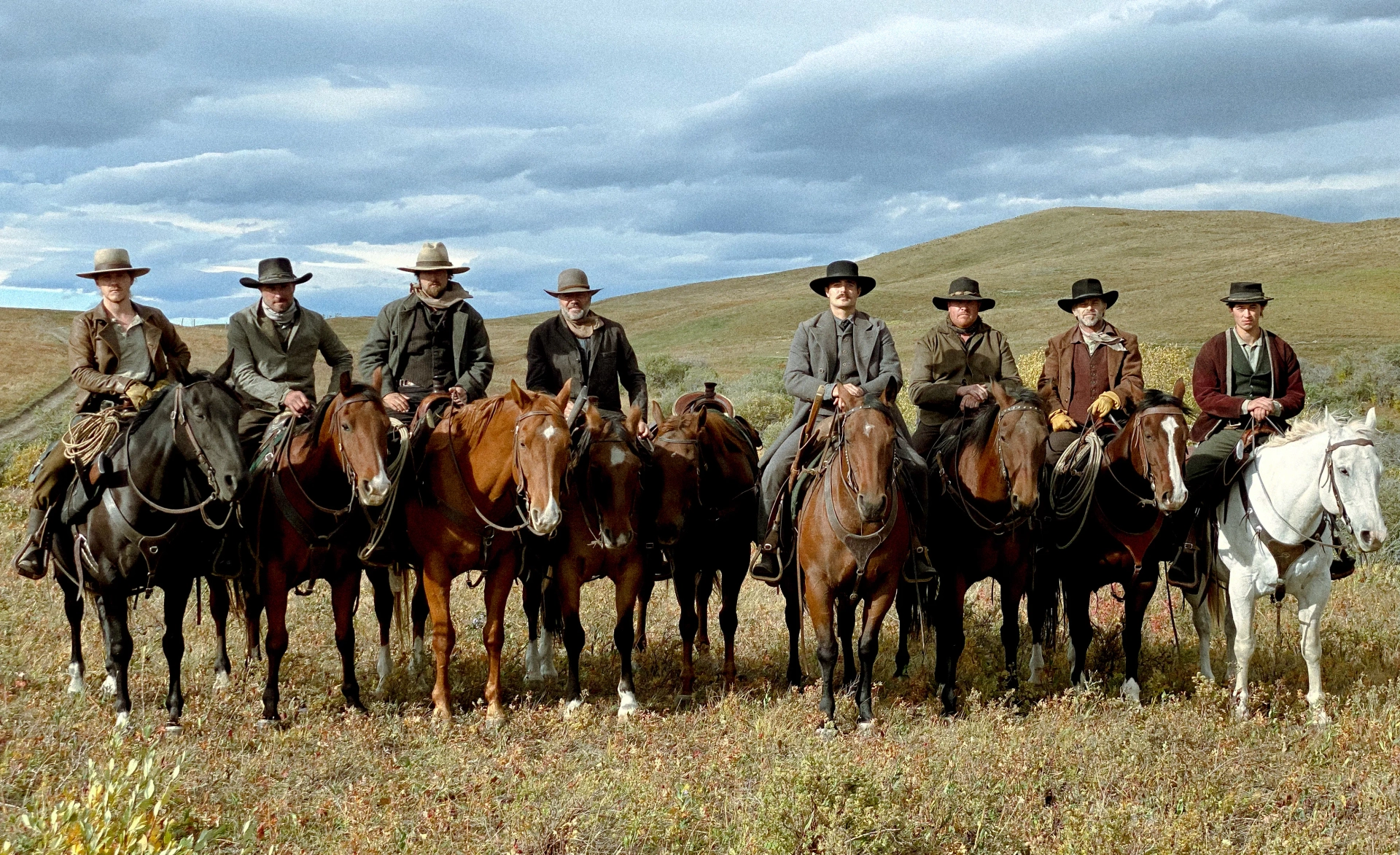 Ian Tracey, Alex Roe, Daniel Webber, and Tom Blyth in Billy the Kid (2022)