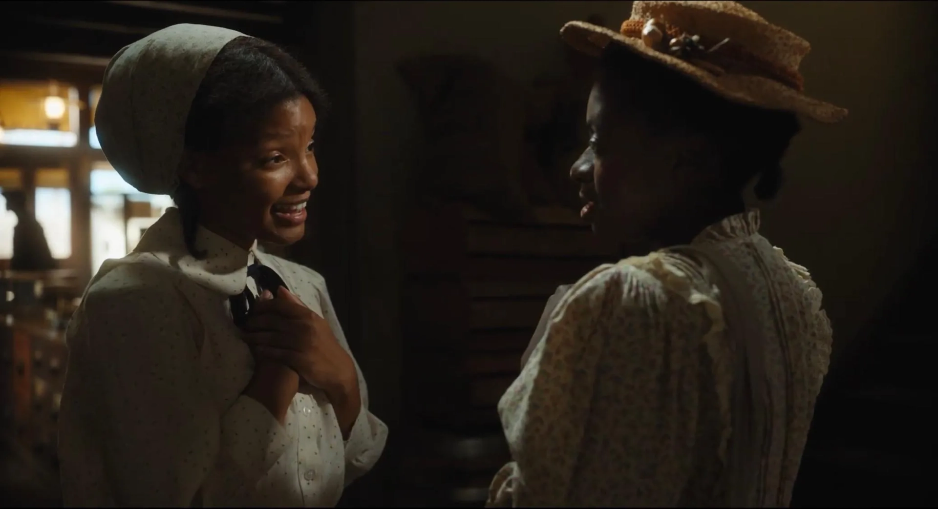 Halle Bailey and Phylicia Pearl Mpasi in The Color Purple (2023)