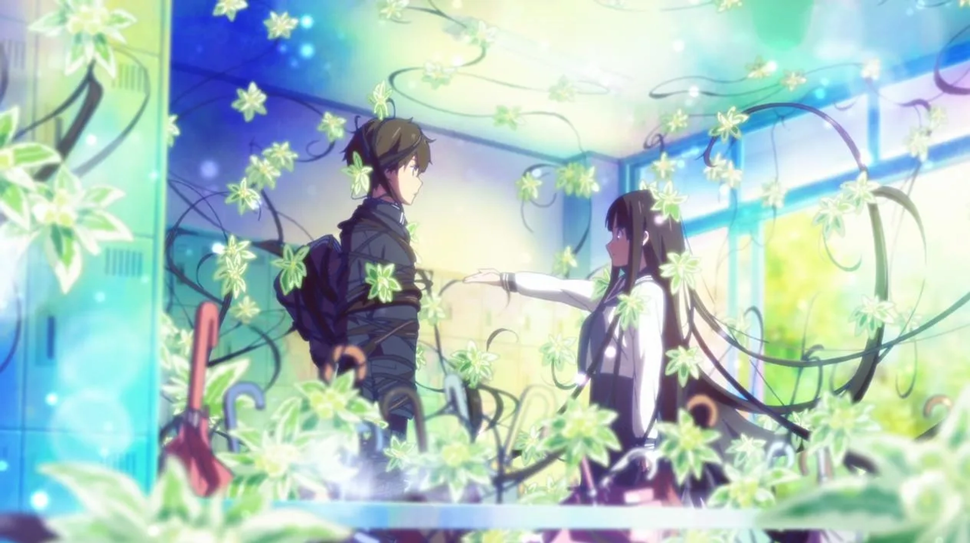 Yûichi Nakamura and Satomi Satô in Hyouka (2012)