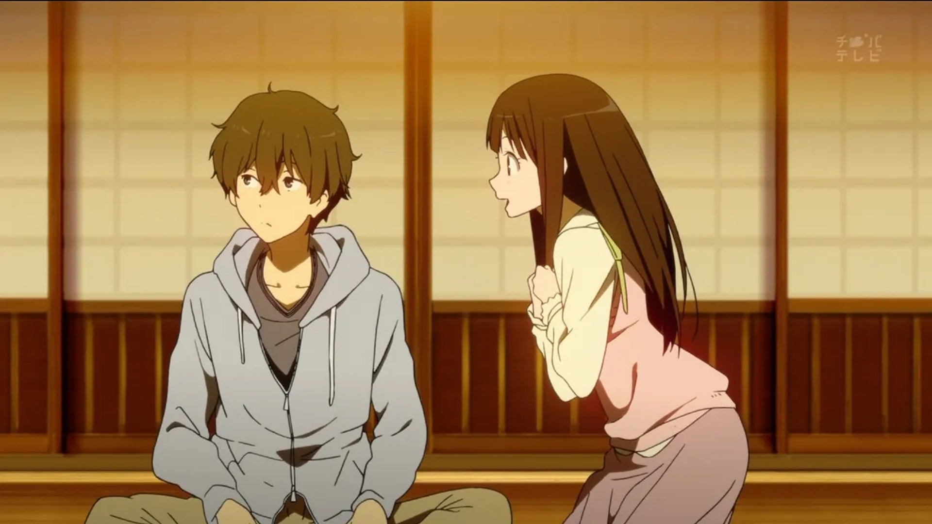 Yûichi Nakamura and Satomi Satô in Hyouka (2012)