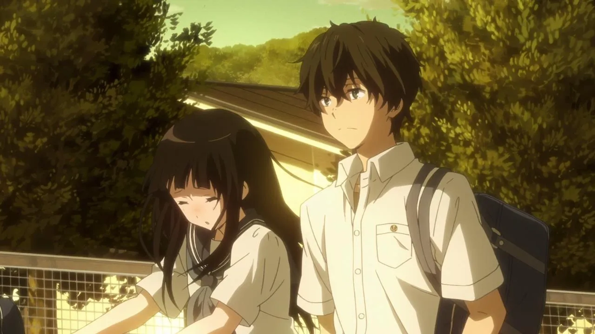 Yûichi Nakamura and Satomi Satô in Hyouka (2012)