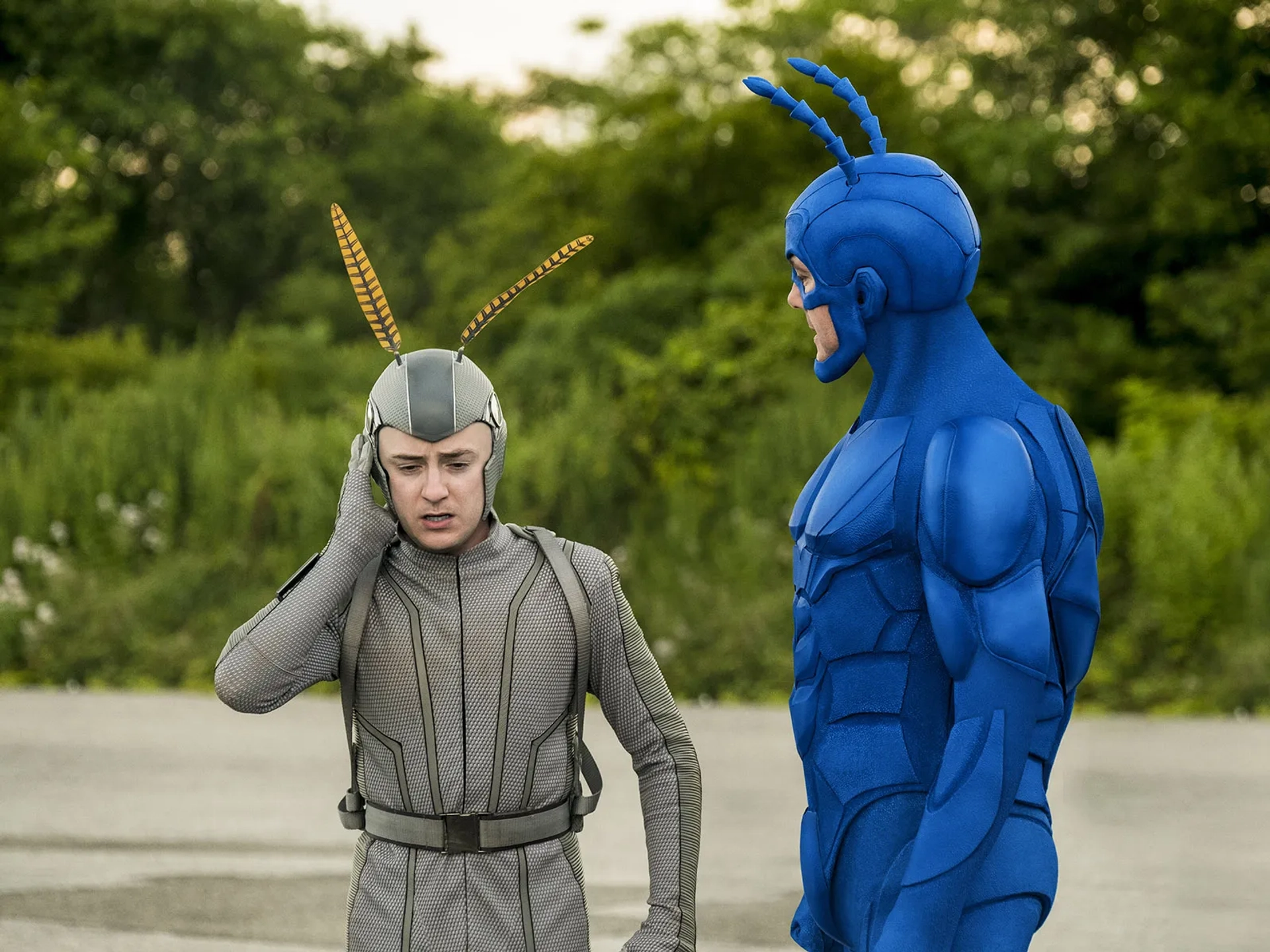 Peter Serafinowicz and Griffin Newman in The Tick (2016)