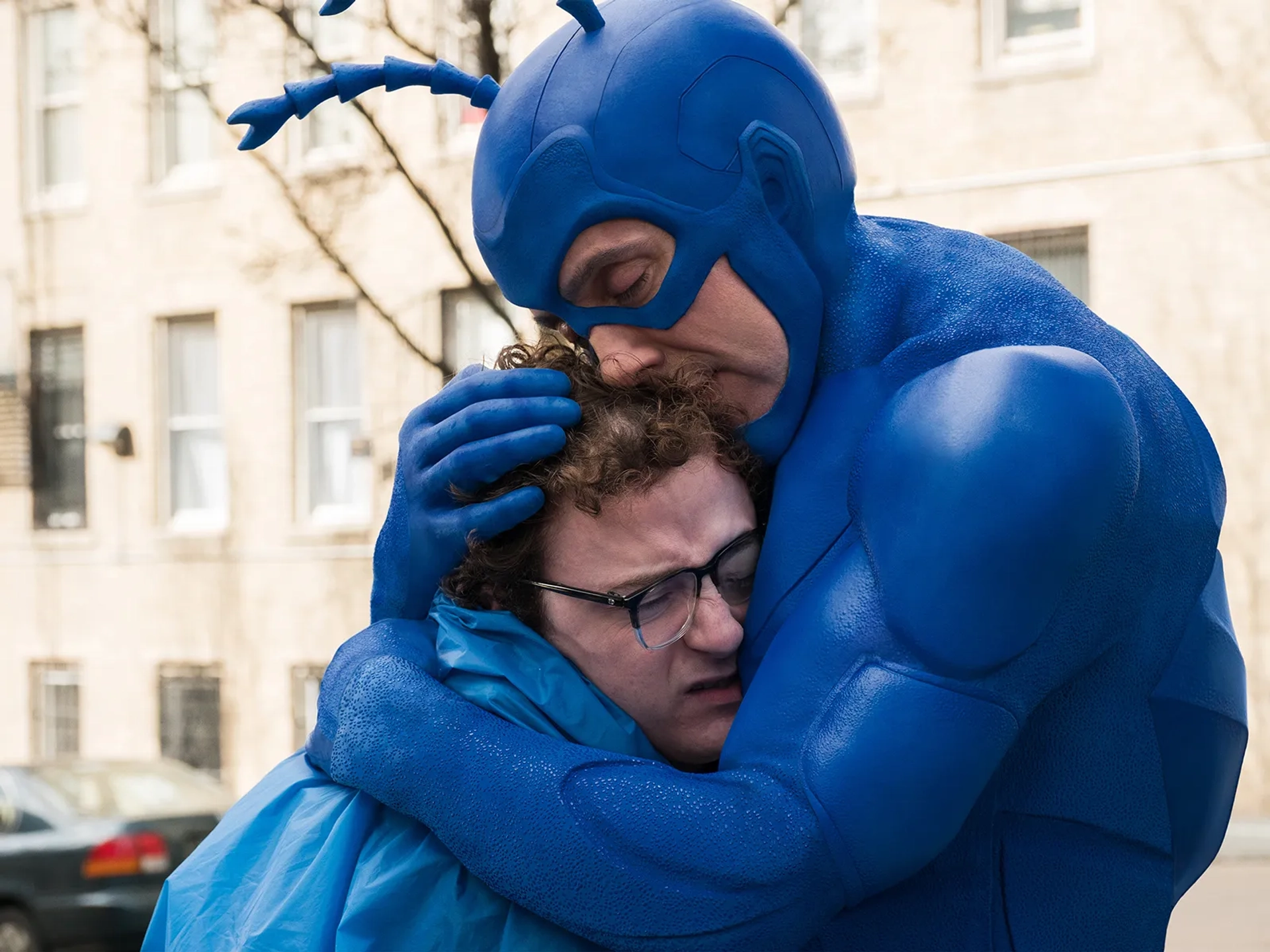 Peter Serafinowicz and Griffin Newman in The Tick (2016)