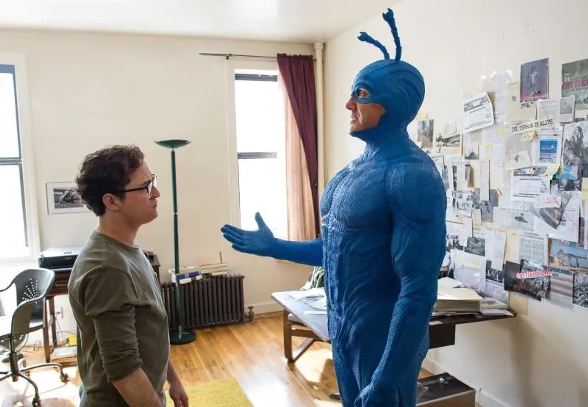 Peter Serafinowicz and Griffin Newman in The Tick (2016)