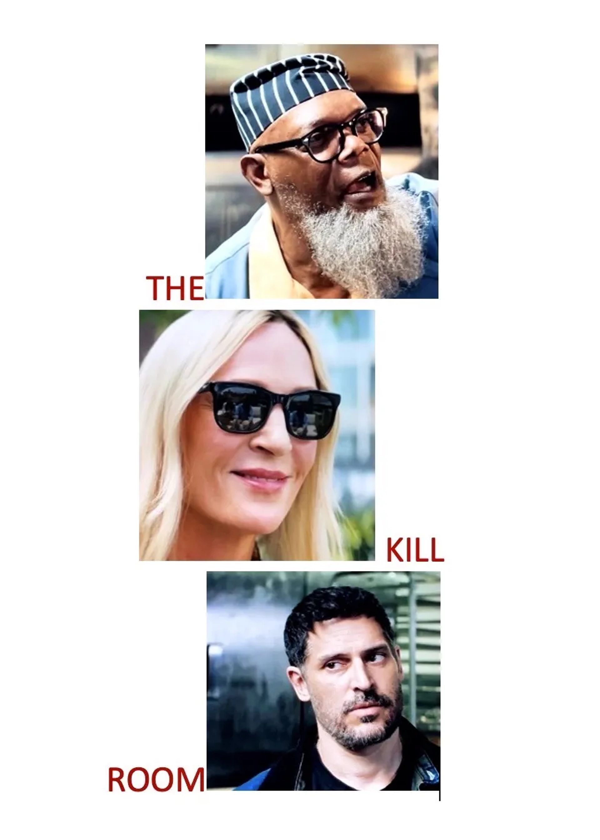 Samuel L. Jackson, Uma Thurman, and Joe Manganiello in The Kill Room (2023)