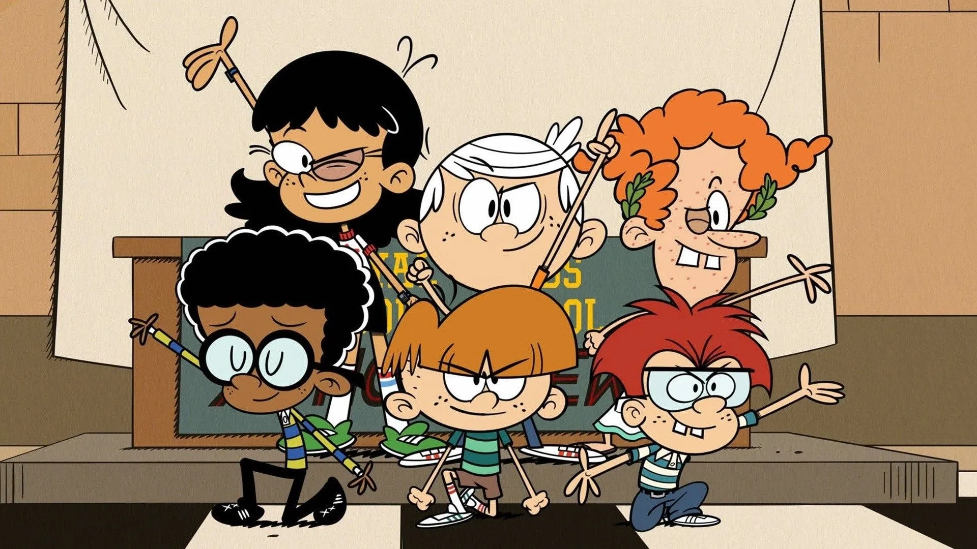 Jessica DiCicco, Lara Jill Miller, Bentley Griffin, Haley Tju, and Jahzir Bruno in The Loud House: Scoop Snoop/Eye Can't (2022)